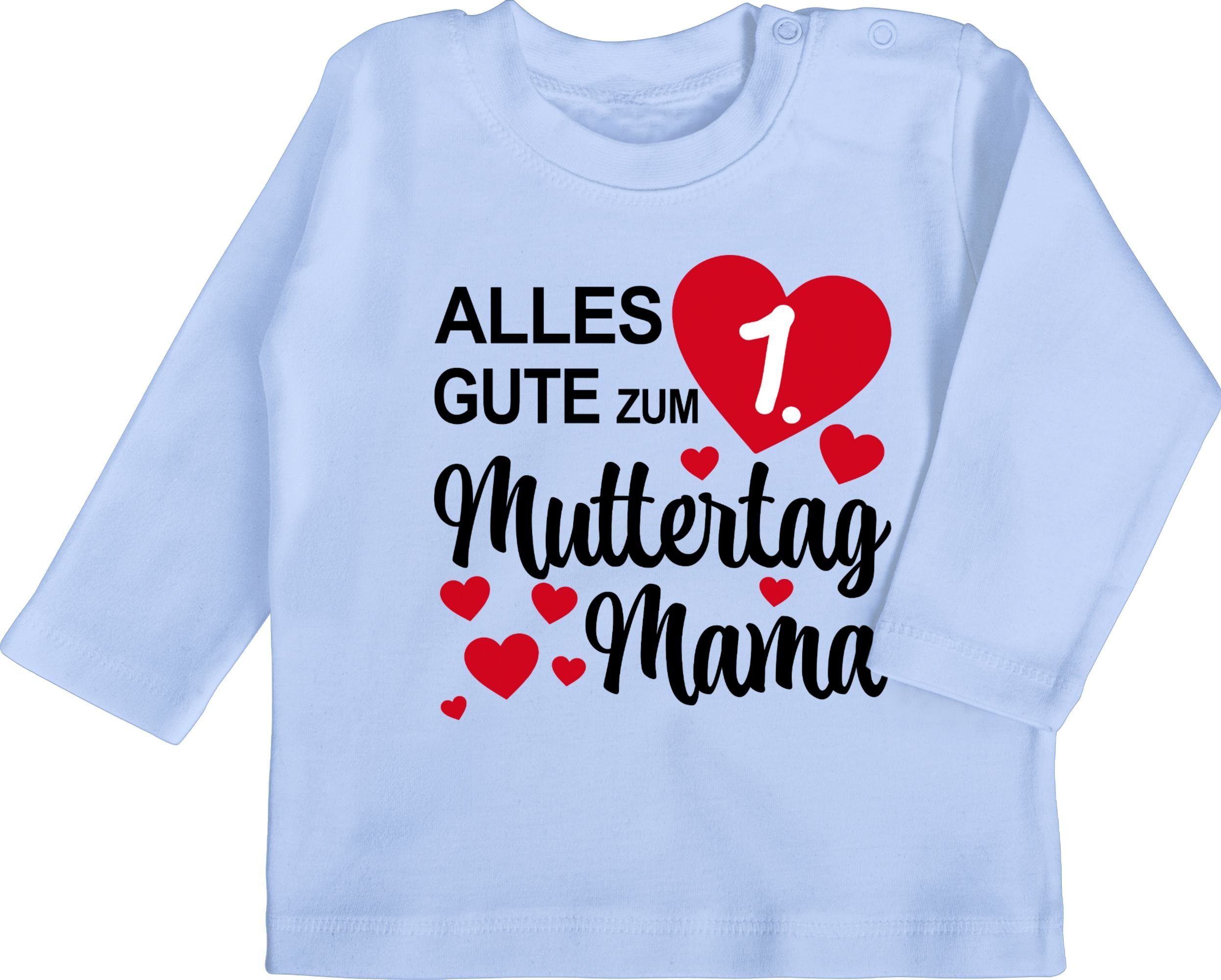 Shirtracer T-Shirt Alles gute zum 1. Muttertag Mama Muttertagsgeschenk 3 Babyblau