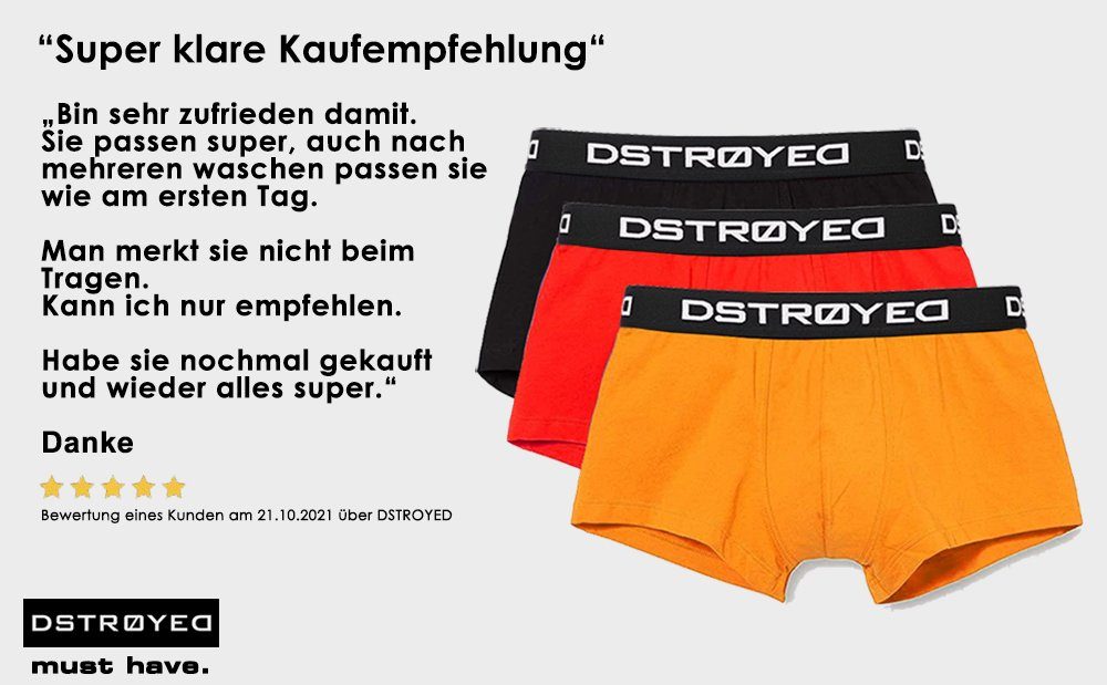 DSTROYED Boxershorts Herren Qualität Pack) 8er 8er, Passform 317b-schwarz Premium Unterhosen Männer (Vorteilspack, perfekte Baumwolle