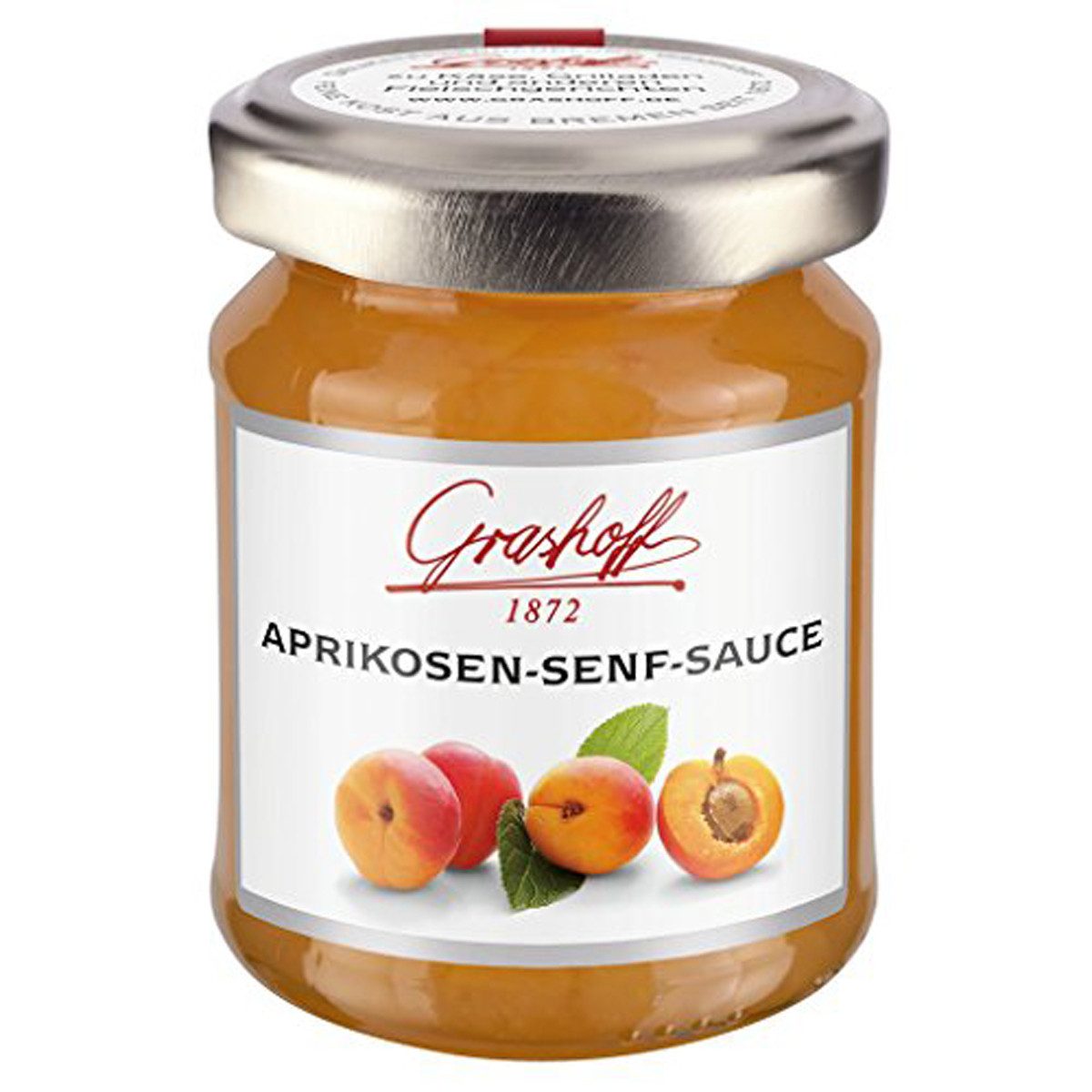 Grashoff Saucen, Grashoff Aprikosen Senf Sauce angenehm scharfer Delikatesssenf 125ml