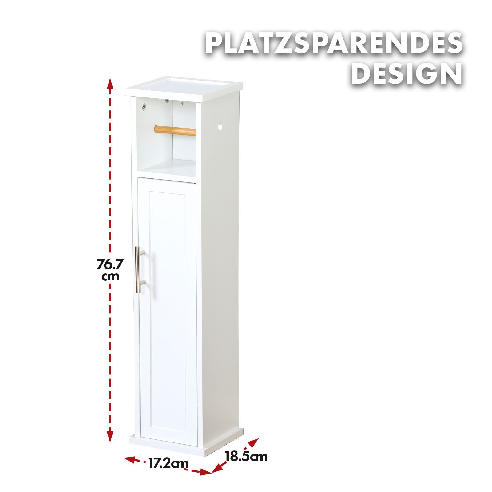 Floordirekt Badkommode Badezimmerschrank Wisconsin mit praktischer Klopapierhalterung, Stilvolle Ordnung für Ihr Badezimmer – Bild 2 von 5
