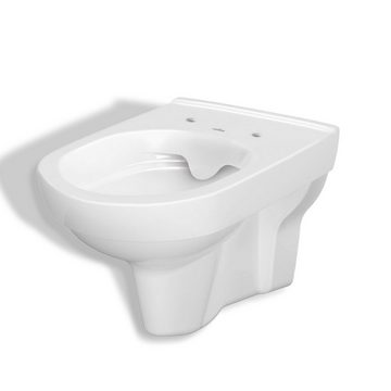KOLMAN Vorwandelement WC SET: Wand-WC City CleanOn Weiß + Geberit Duofix Basic + Delta01 Weiß, inkl. Slim WC-Sitz mit Soft-close und Schallschutzmatte