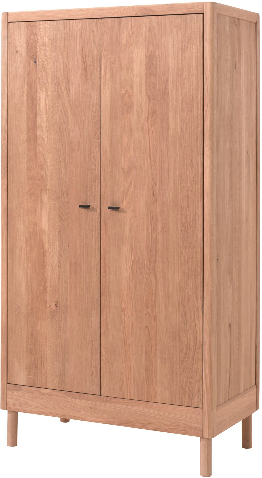 Home affaire Kleiderschrank Forrest mit 2 Drehtüren (Soft-Close), Made in Europe, zeitloses Design (B/H/T ca: 100x190x55 cm, Eiche massiv natur geölt) praktische Facheinteilung, viel Stauraum, hochwertige Verarbeitung