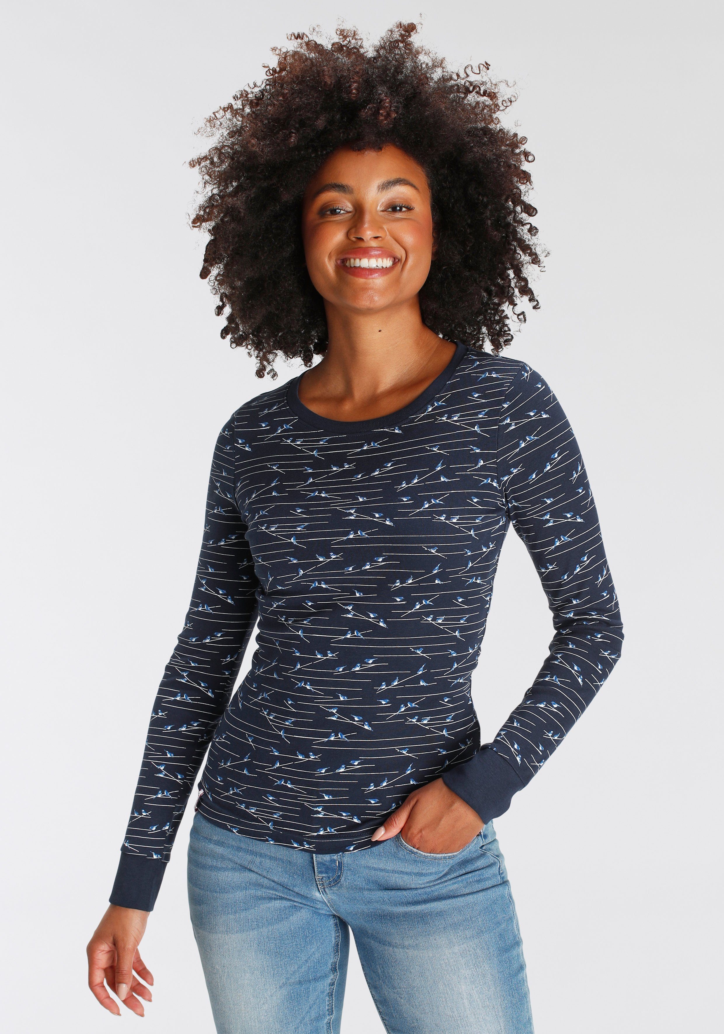 KangaROOS Langarmshirt sehr figurbetonte Passform, Rundhalsausschnitt, aus günstig online kaufen