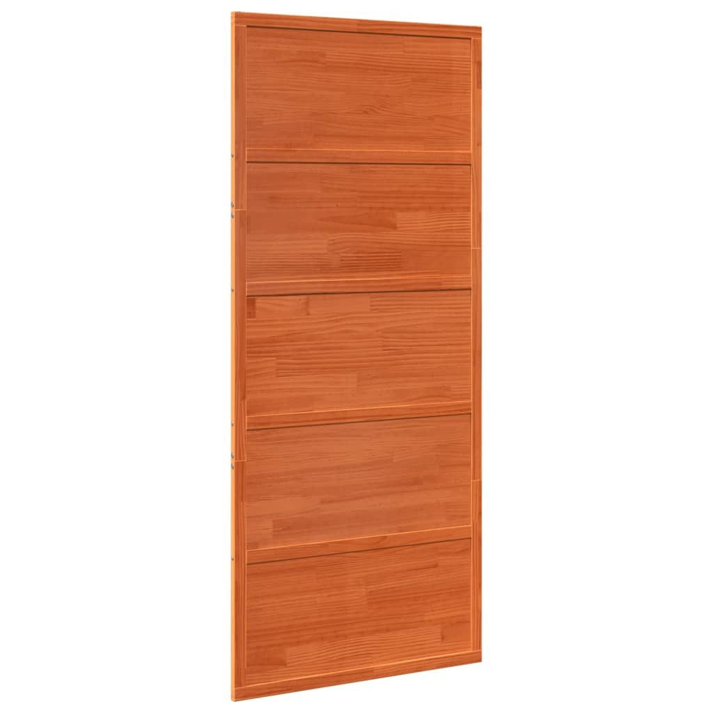 vidaXL Schiebetür Scheunentür Wachsbraun 90x208 cm günstig online kaufen