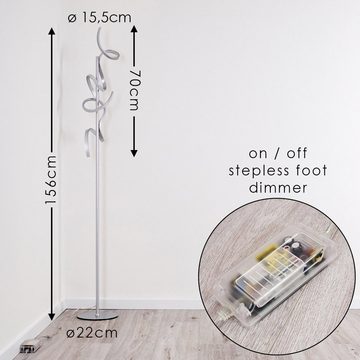 hofstein Stehlampe »Angera« dimmbare Stehleuchte aus Metall in Silber, 3000 Kelvin, 2x10 Watt, 1550 Lumen, Standleuchte m. Dimmer über den Fußschalter