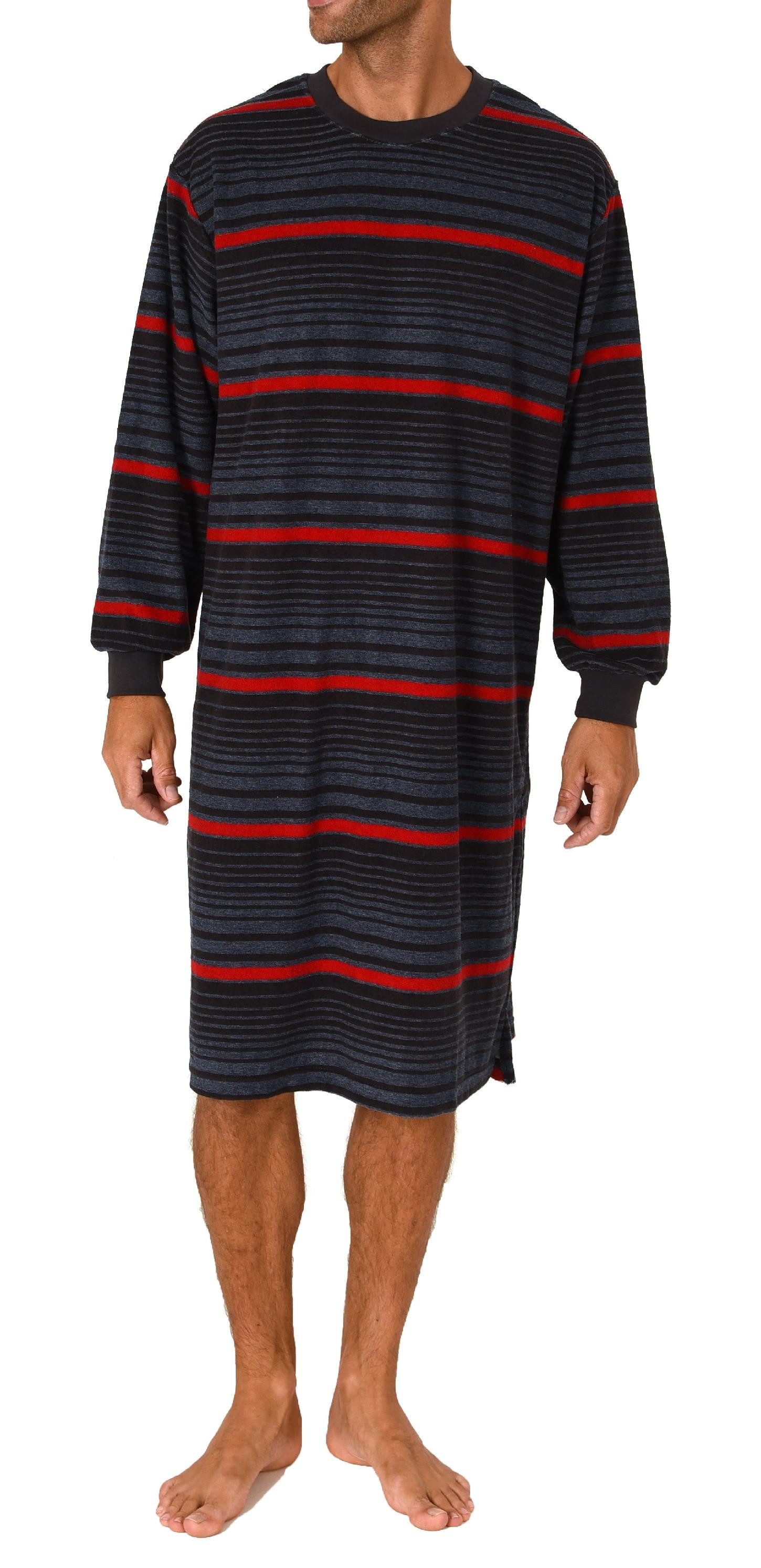 Normann Pyjama Edel aussehendes Herren Frottee Nachthemd langarm mit Bündch günstig online kaufen