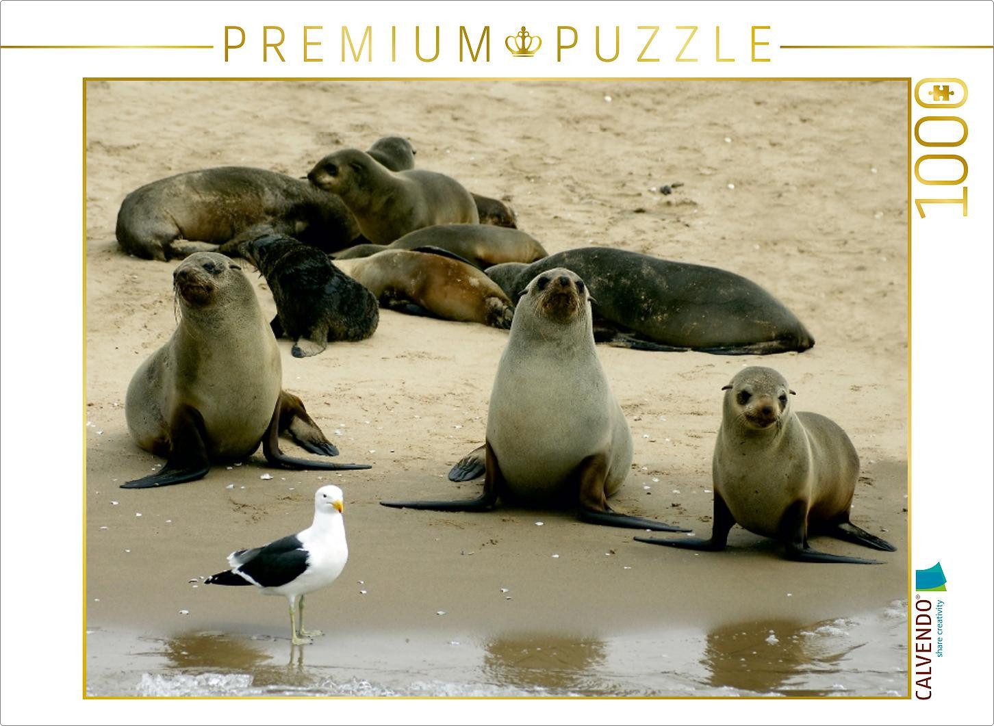 CALVENDO Puzzle CALVENDO Puzzle Seehunde auf der Sandbank 1000 Teile Puzzle quer, 100, 1000 Puzzleteile