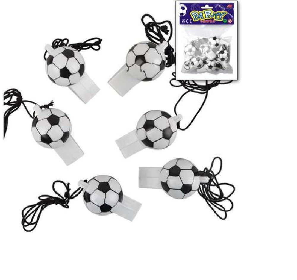 Trillerpfeife Trillerpfeife "Fußball" 12er Set inkl. Halsband mit Sicherheitsclip