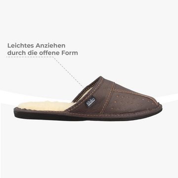 filsko Danzig Elegante Herren Pantoffeln aus Rindleder Hausschuh ungefüttert, oder mit Schafwolle gefüttert, bis Schuhgröße 50!