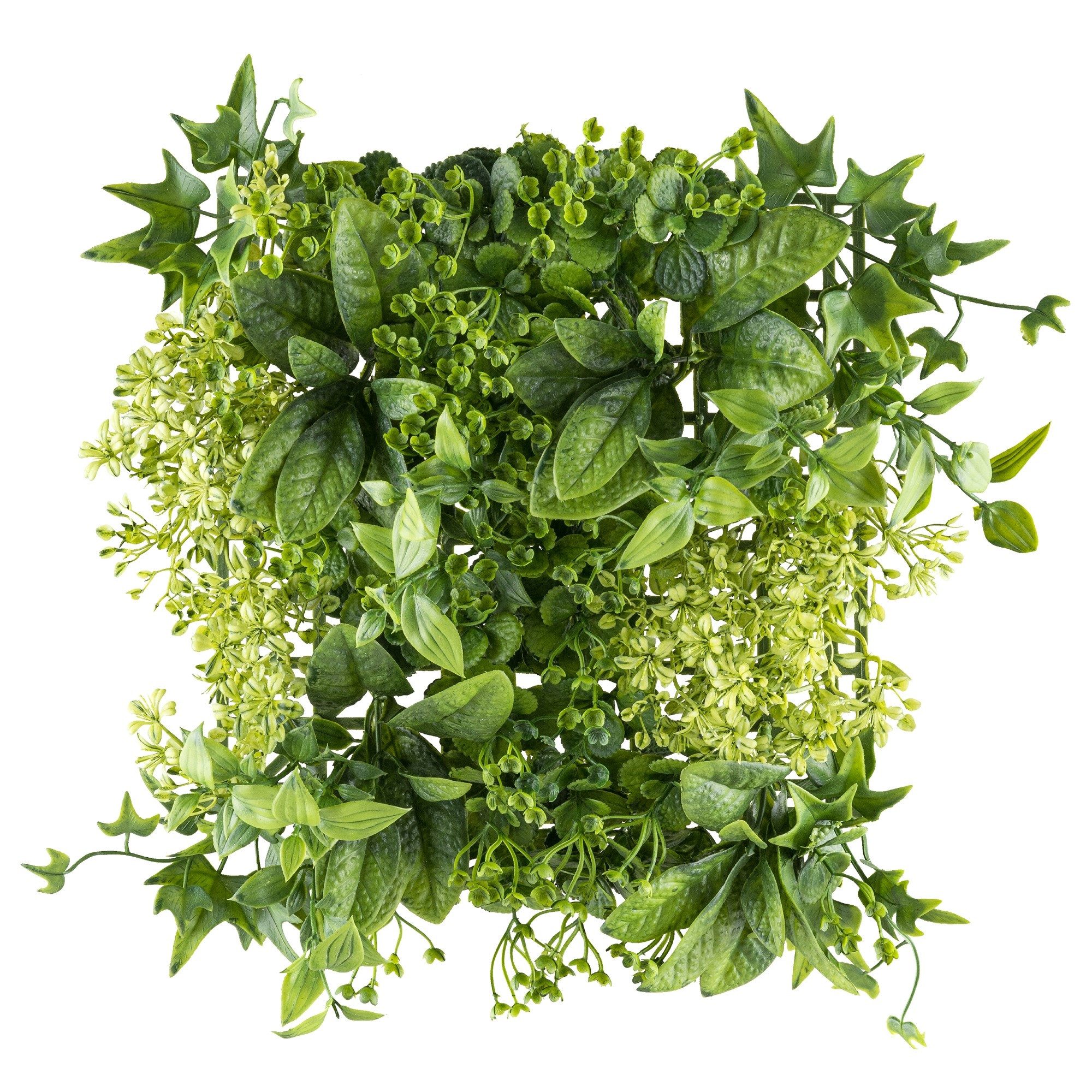 Kunstgras Künstliche Blätter-Mix Wandmatte 25x25cm Wandbegrünung Living Wall, Gasper