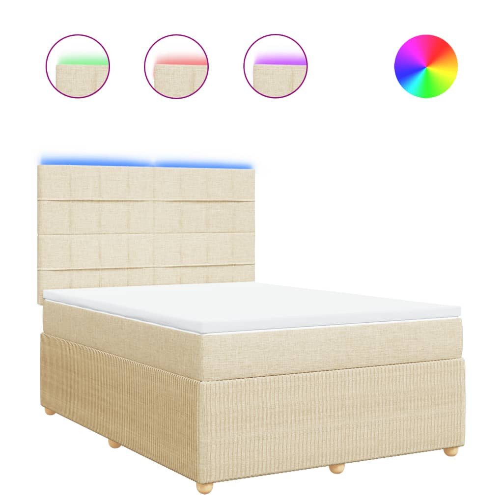 vidaXL Bett Boxspringbett mit Matratze Creme günstig online kaufen
