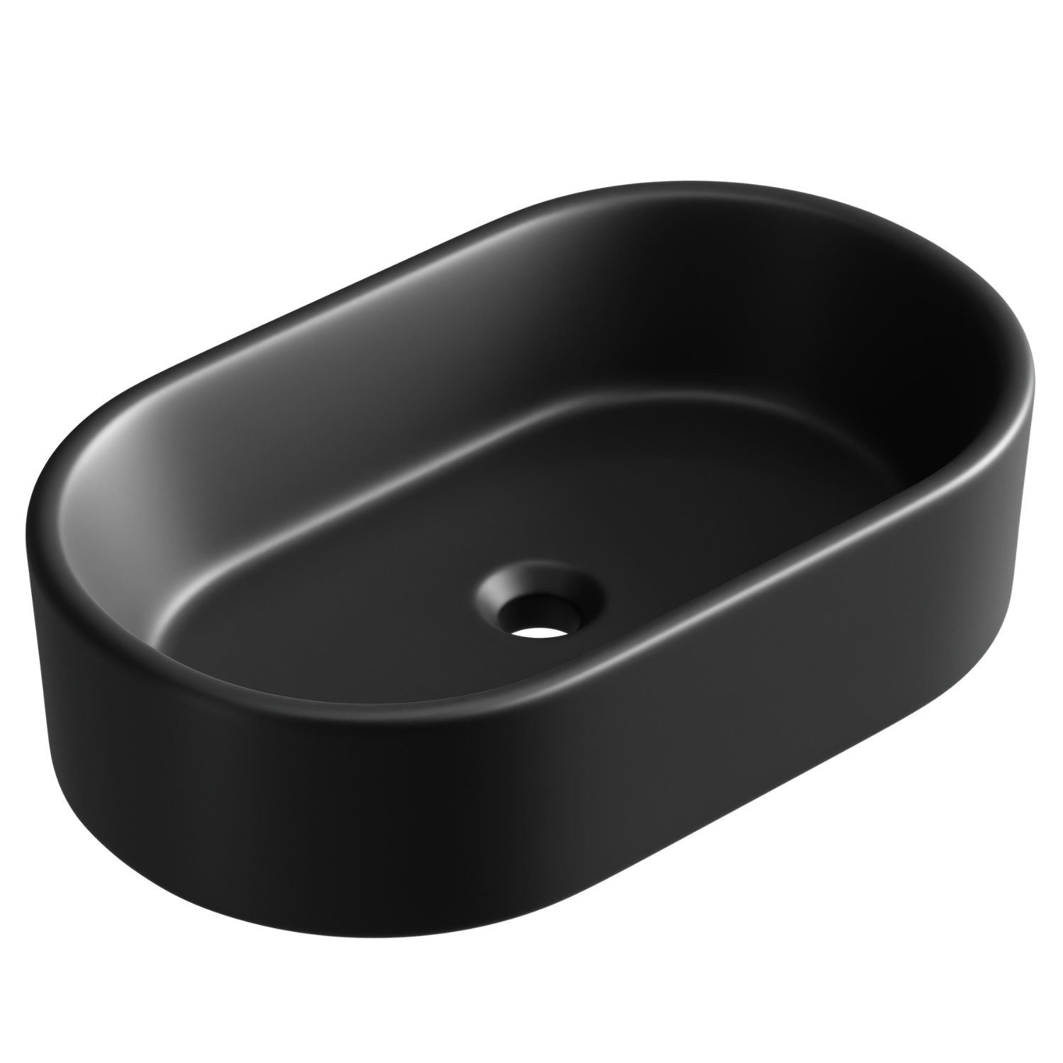 Planetmöbel Aufsatzwaschbecken Waschbecken 55 cm schwarz günstig online kaufen