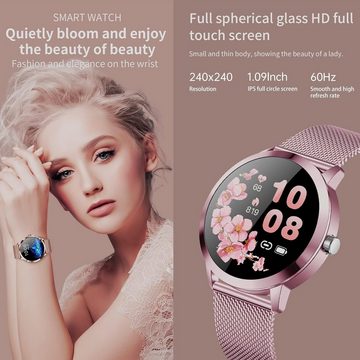LWEARKD Smartwatch (1.09 Zoll, Andriod iOS), mit Herzfrequenzmessung IP68 Wasserdicht Stoppuhr Fitnessuhr Sportuhr