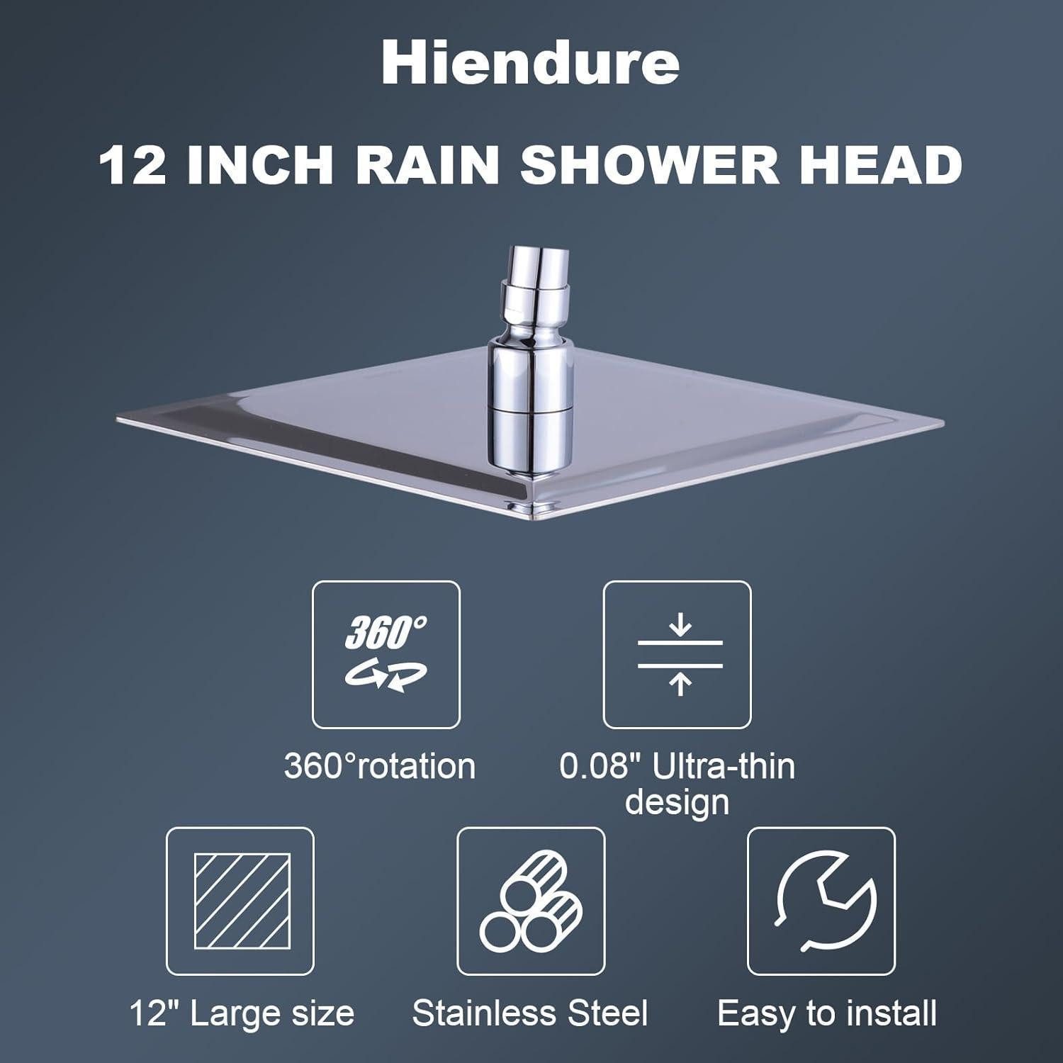 LuxusKollektion Regenduschkopf Duschkopf Regendusche 30 cm quadratisch Edelstahl Antikalkdüsen – Bild 2 von 5