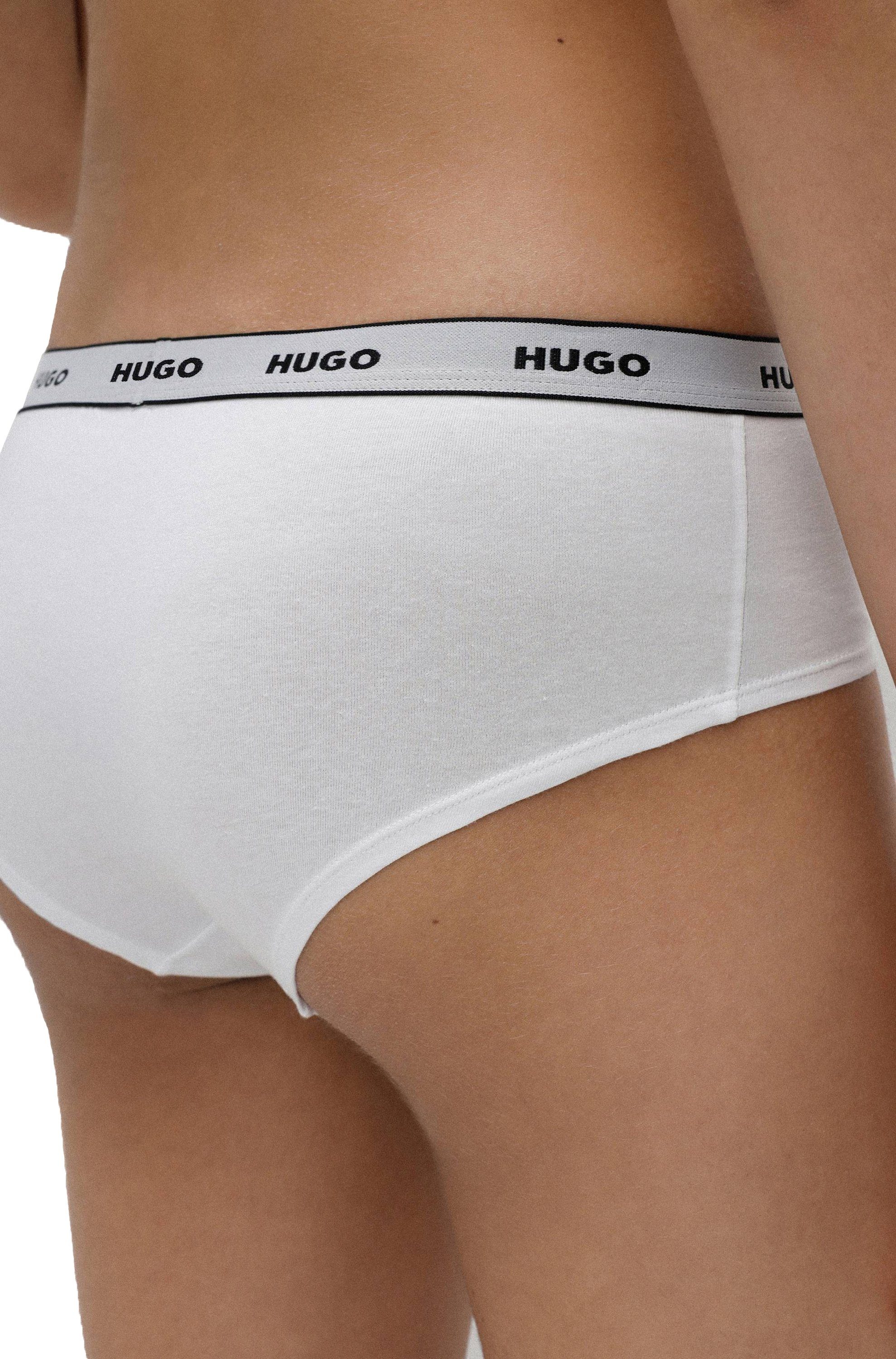 HUGO Slip Hipster, Pack Damen 3er Hipster - Weiß Stripe