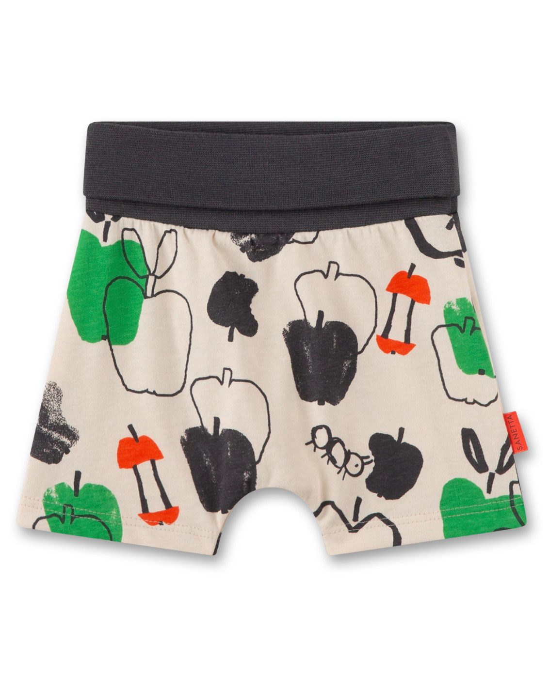 Sanetta PURE Sweatshorts Baby Shorts Baumwolle mit Apfel Print bequem weich