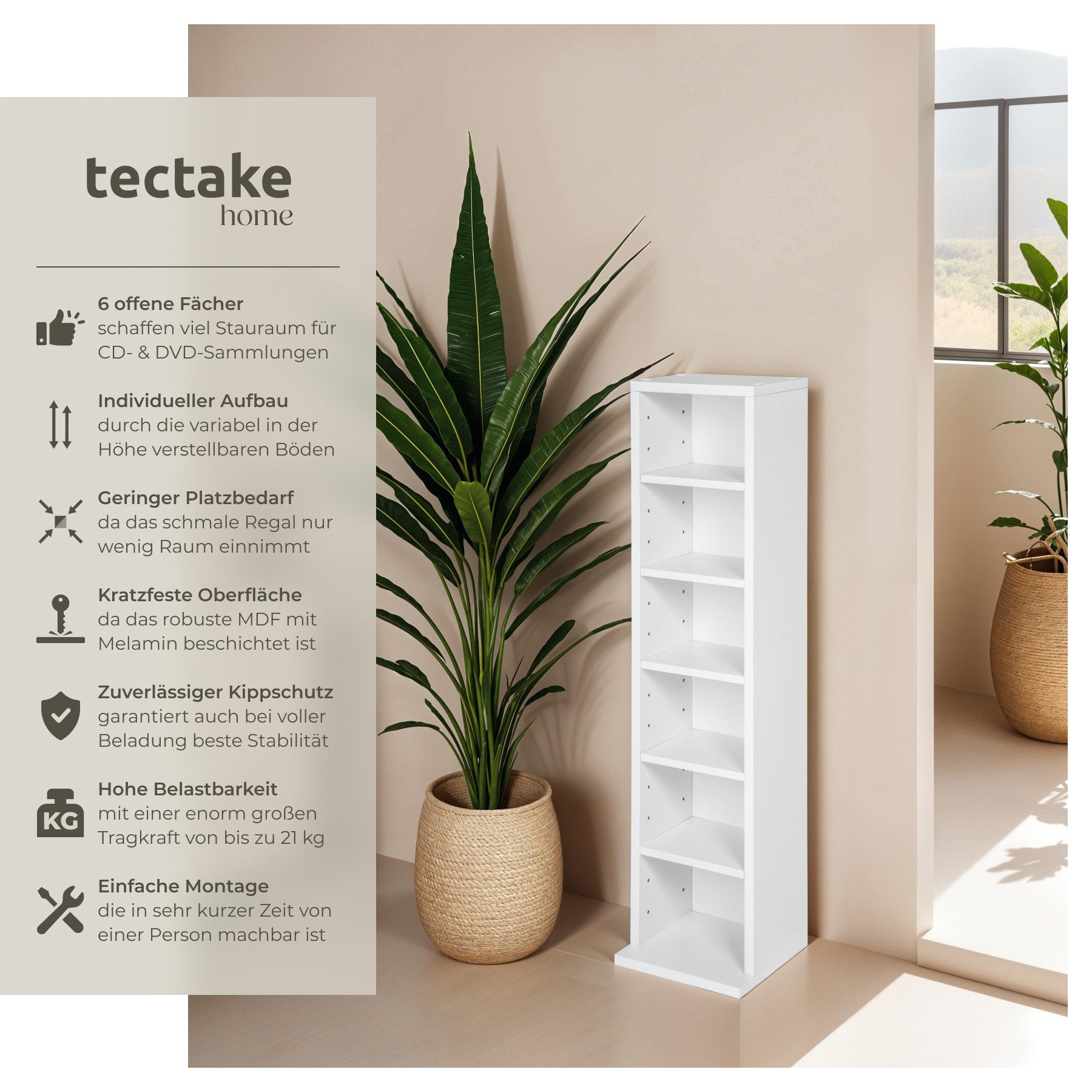 tectake CD-Regal CD DVD Regal, Set günstig online kaufen