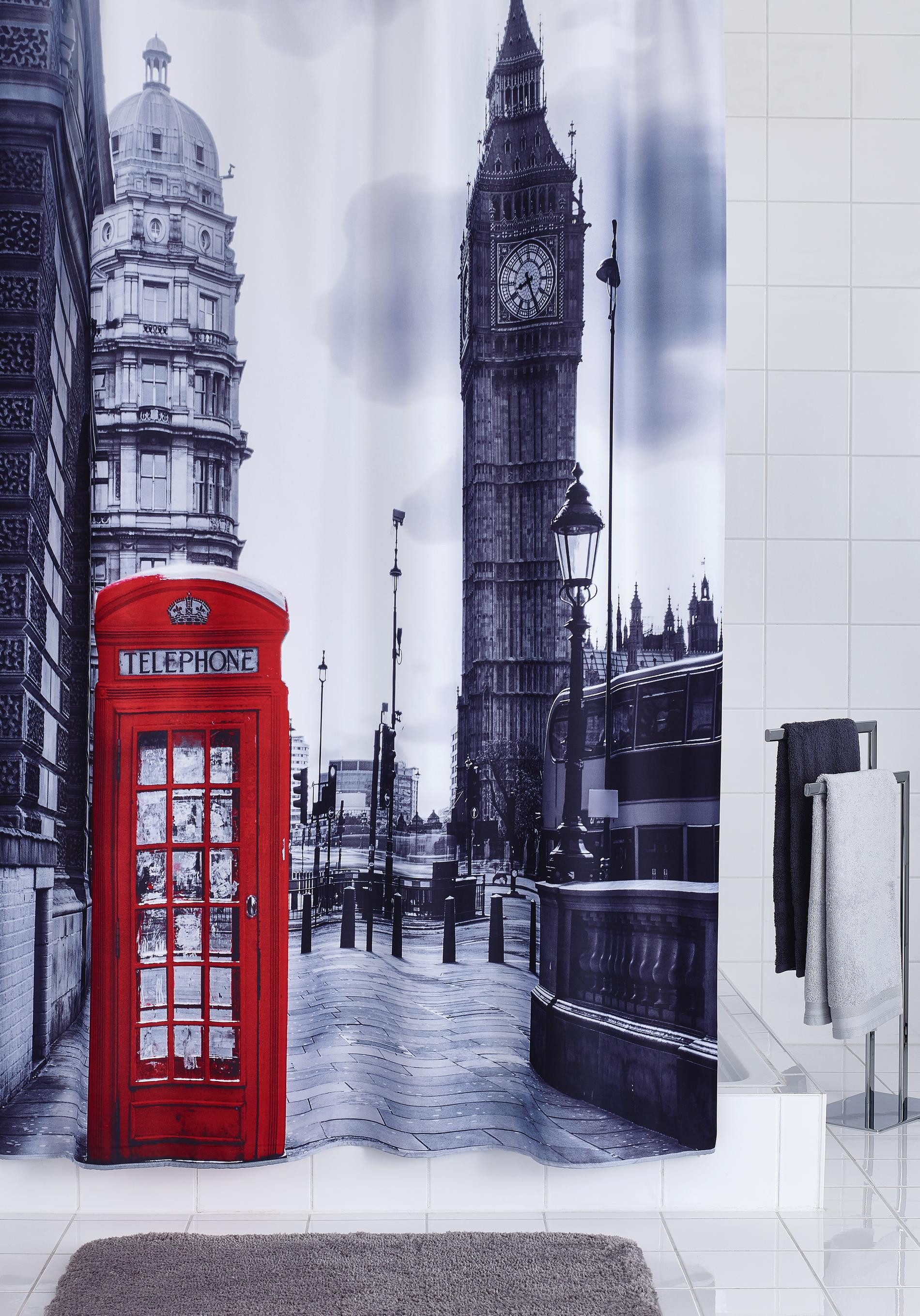 Ridder Duschvorhang London multicolor Breite 180 günstig online kaufen