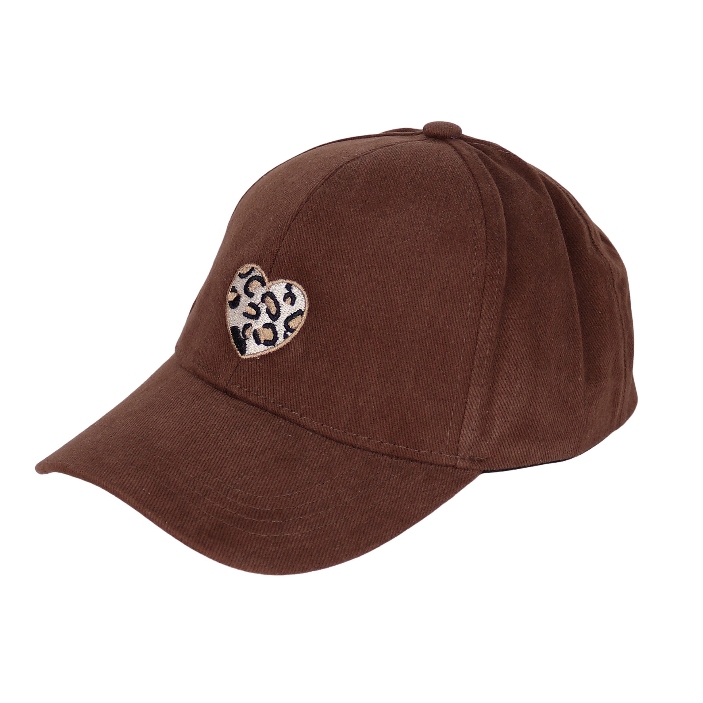 MIRROSI Baseball Cap Damen Baseballcap mit Leo-Herz Patch – verstellbare Cap etwas dickerer Stoff, Einheitsgröße für Herbst, Winter & Frühling