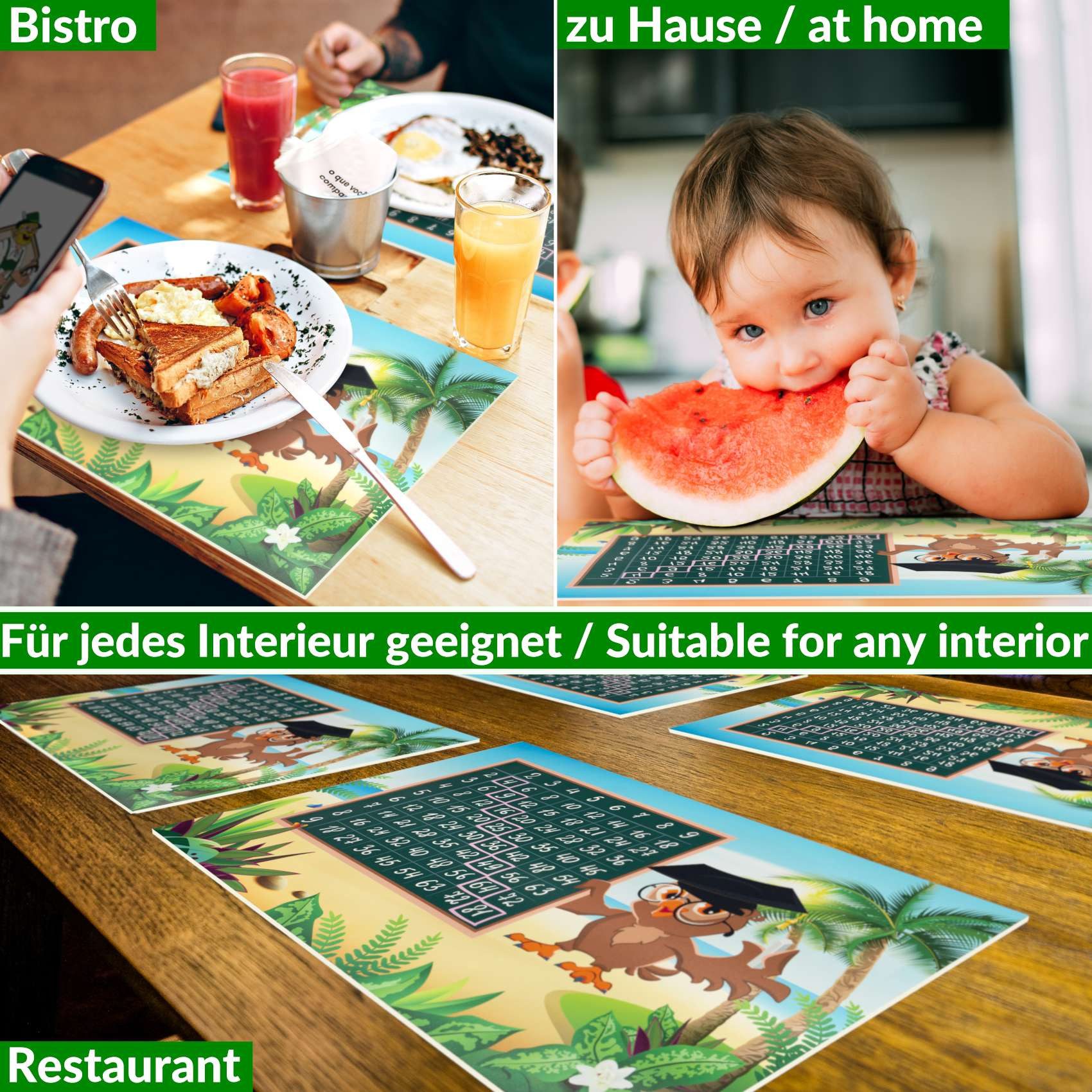 ANRO Platzset DEIN Platzdeckchen Servierdeckchen Soft Tischset Tellerunterl günstig online kaufen