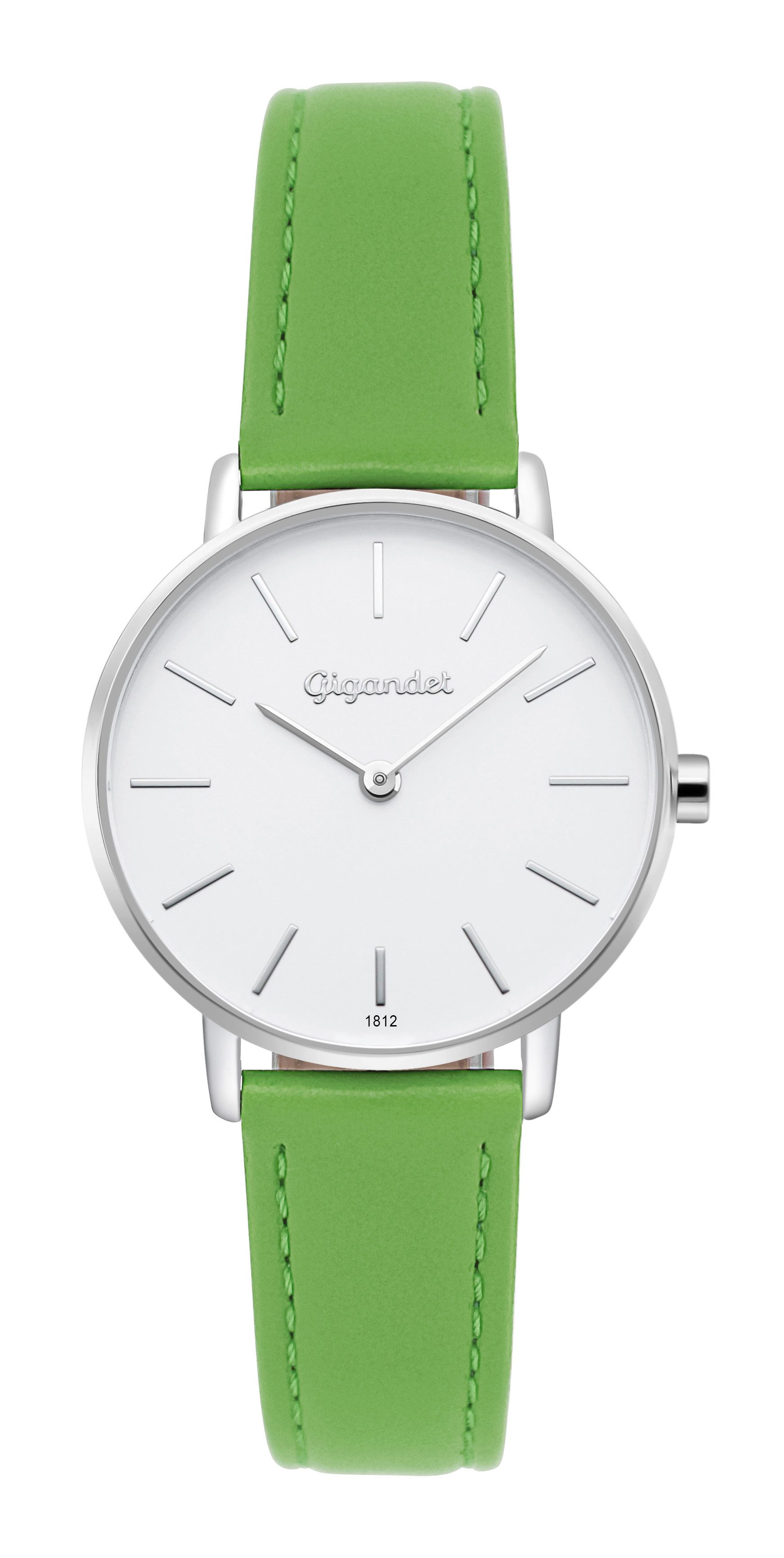 Gigandet Armbanduhr, Damenuhr, Flach, Schlicht, 30mm, MINIMALISM G36-015, Mineralglas, Minimalistisch, Lederband, 3bar/30m wasserdicht