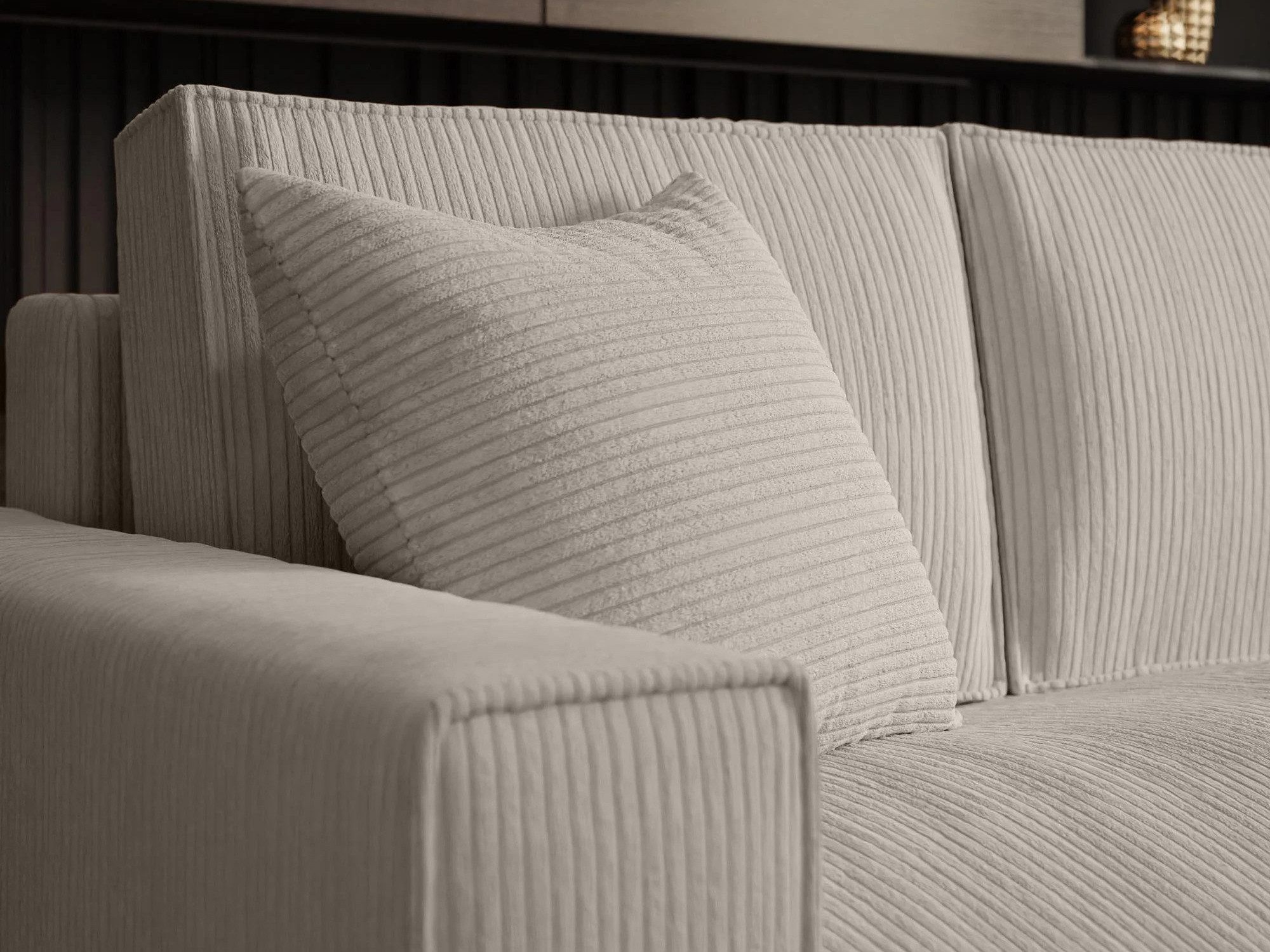 Beautysofa Ecksofa mit Schlaffunktion und Bettkasten PARYS L, Polstersofa aus Cordstoff, POSO-Cordstoff, Ottomane auf der linken oder rechten Seite – Bild 4 von 5