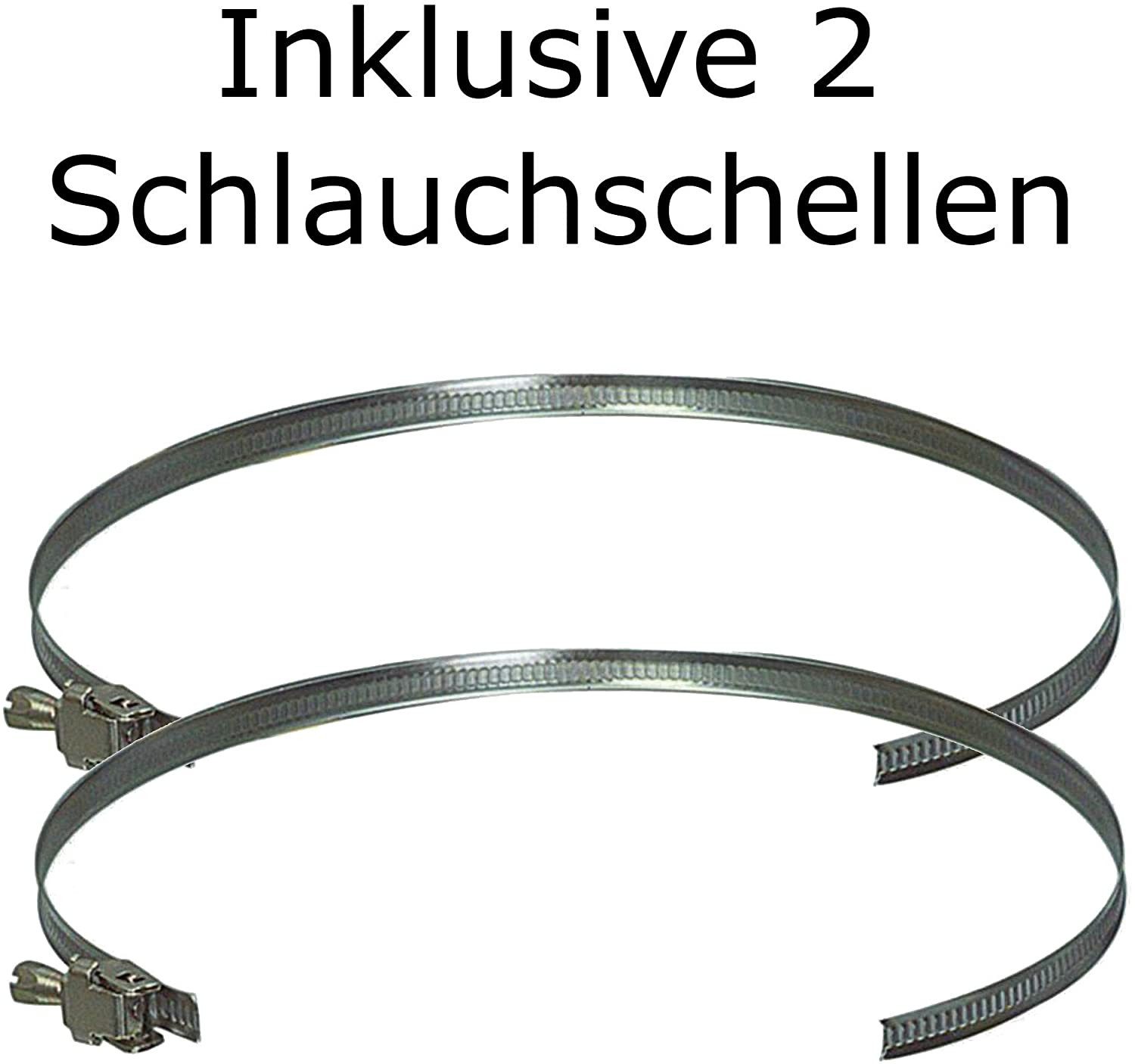 TronicXL flexibler Schlauch 100mm 1,5m Abluftschlauch 100mm Set mit Schlauchschelle PVC Schlauch, für Trockner Klimaanlage Klimagerät Dunstabzugshaube Dunstabzug Küche