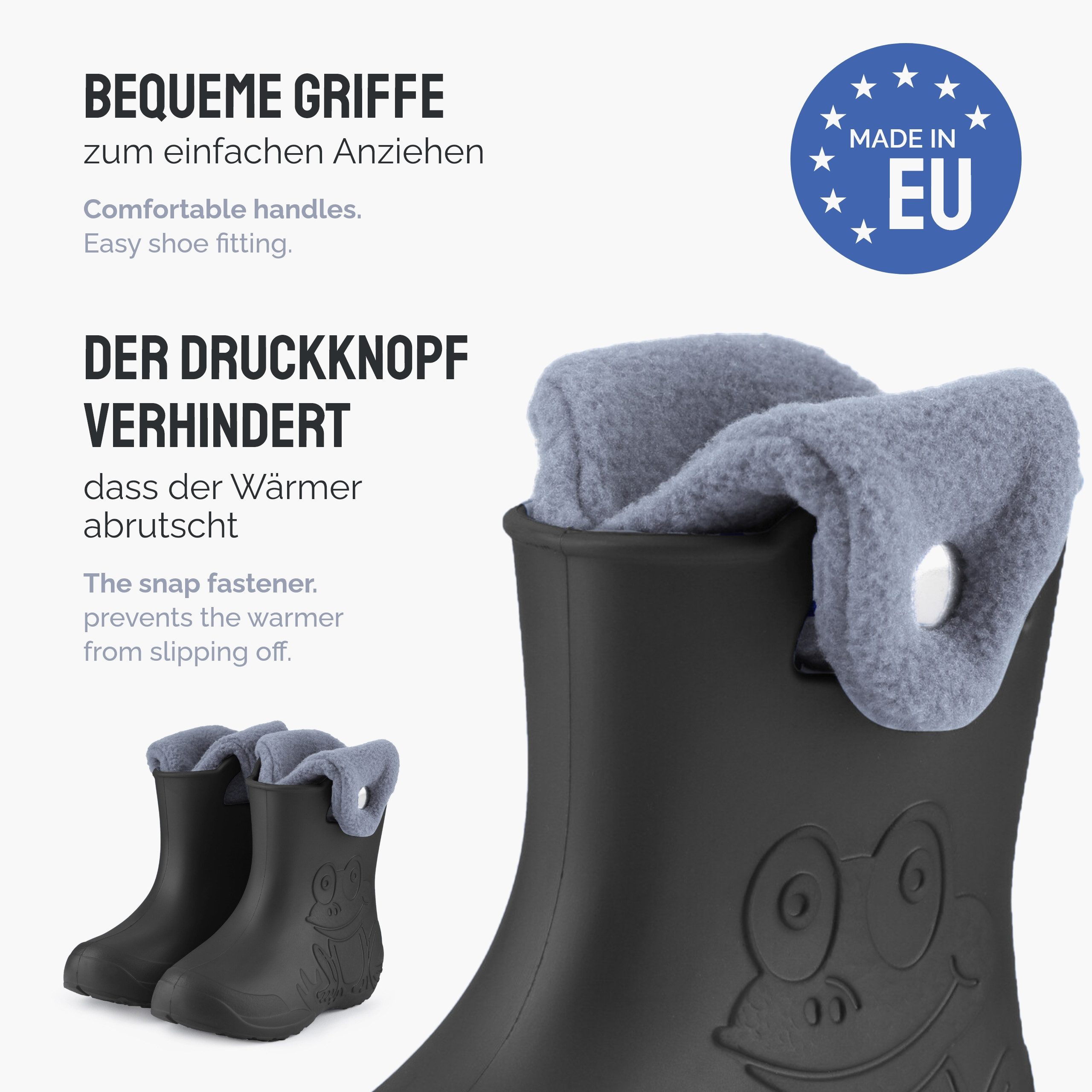 Ladeheid EVA Regenschuhe mit herausnehmbares Innenfutter LA-CA-04 Gummistiefel Kinder gefüttert und federleicht – Bild 5 von 5