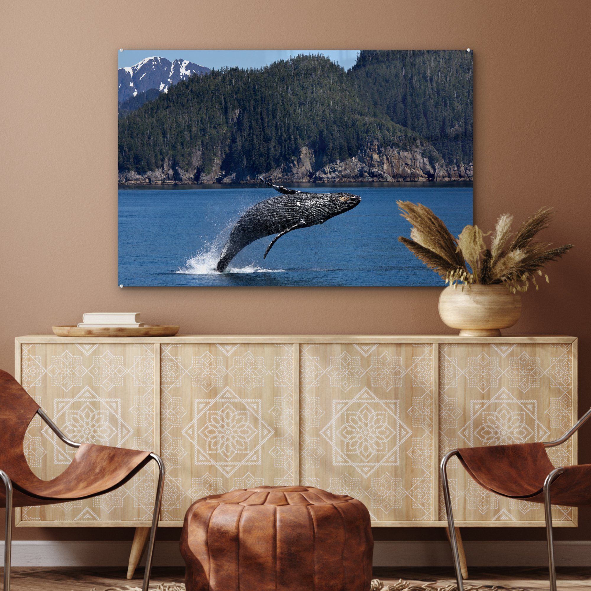 (1 Acrylglasbild MuchoWow Nordamerika Wale, & Meer Wohnzimmer - - Schlafzimmer St), Acrylglasbilder