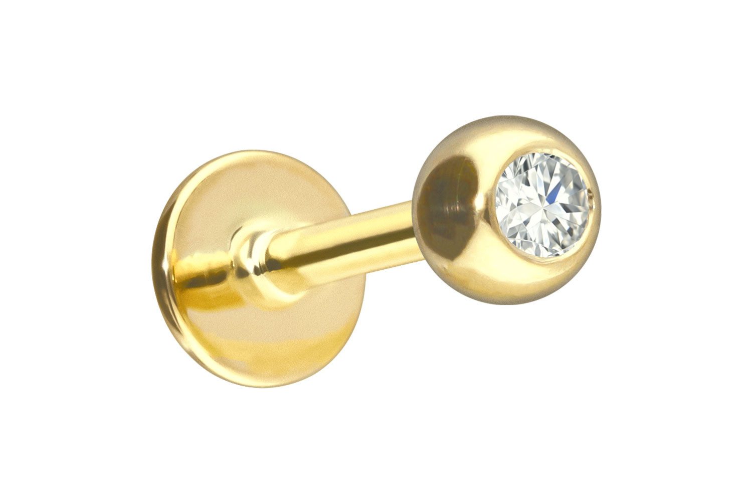 PIERCINGLINE Piercing-Set 18 Karat Gold Labret DIAMANT (Labrets, 1-tlg)