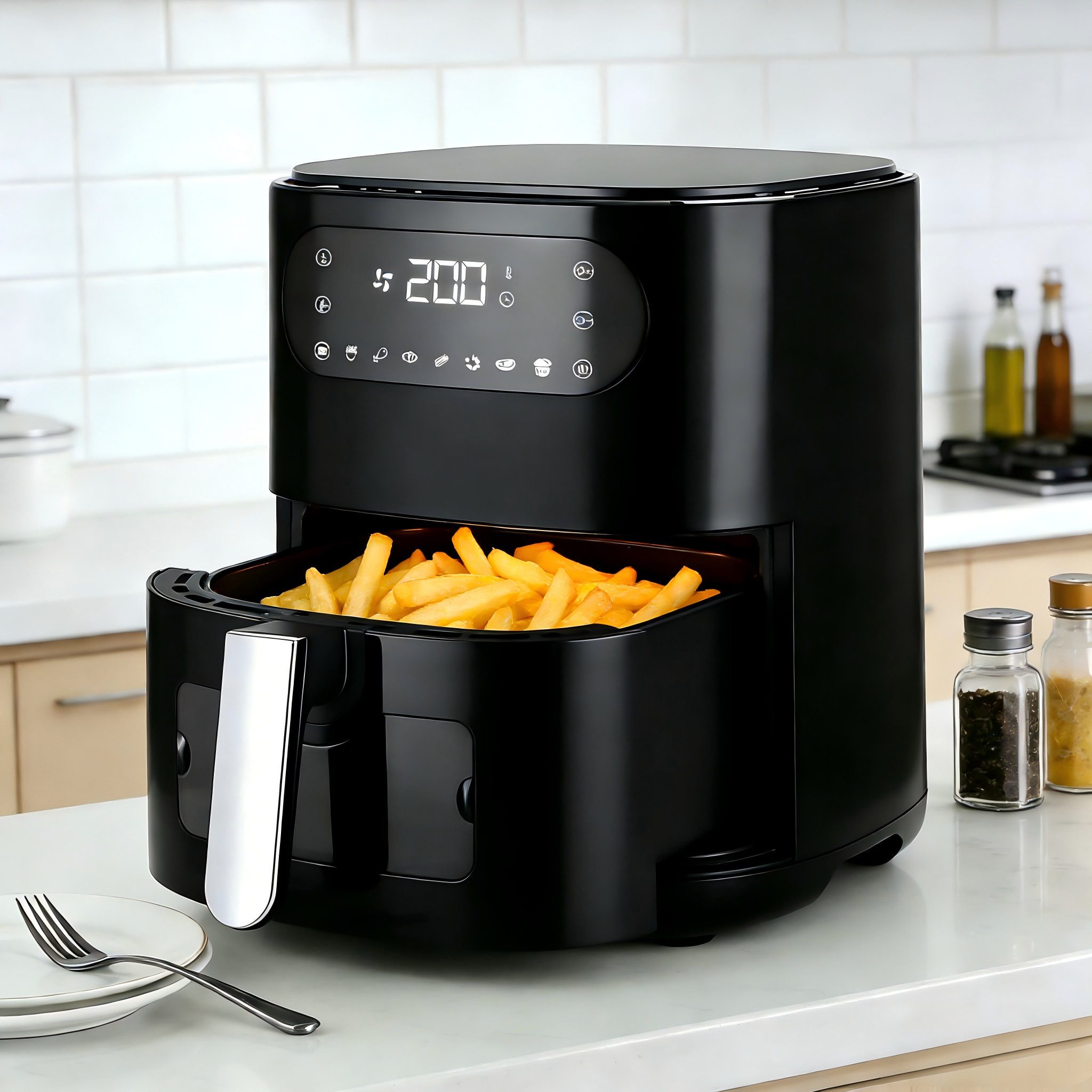 ZMH Heißluftfritteuse 6L Airfryer Einzelkorb Sichtfenster - 7 Garprogramme 11 Funktionen, 1500 W