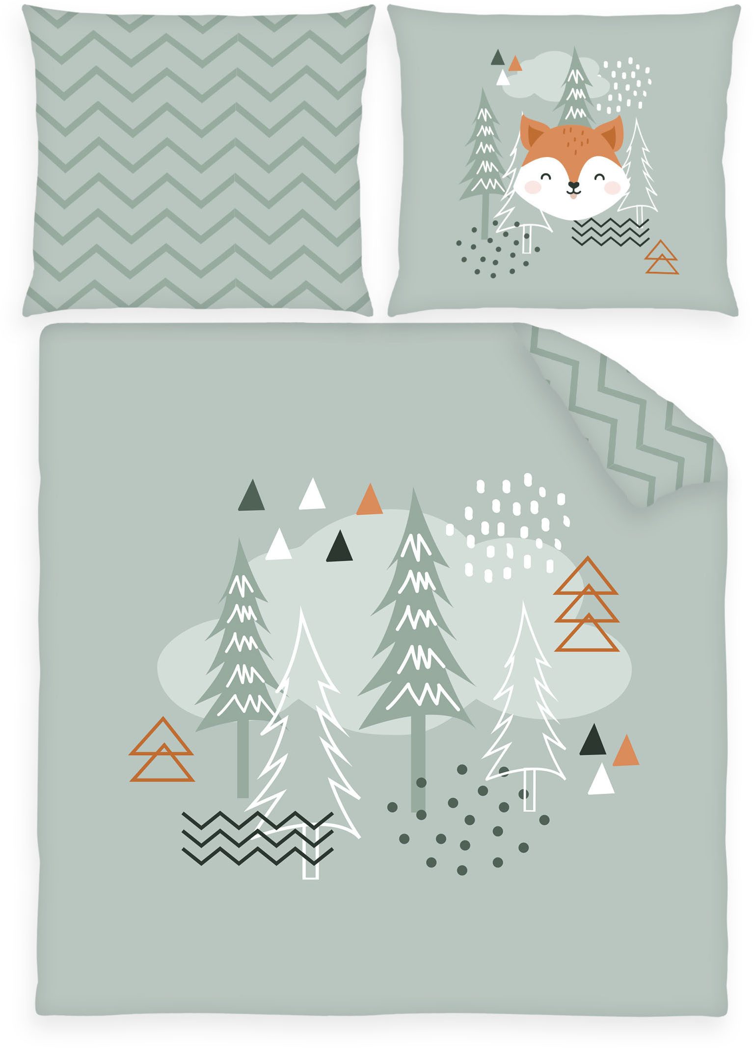 Baby Best Babybettwäsche babybest Nordic Forest, Renforcé, 2 teilig, mit Wendefunktion