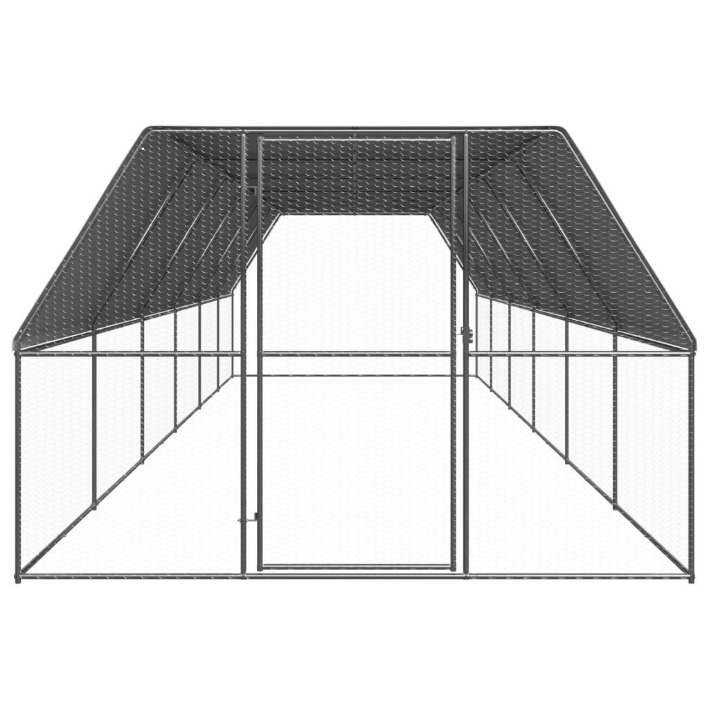 vidaXL Hühnerstall, Outdoor-Hühnerkäfig 3x12x2 m Verzinkter Stahl
