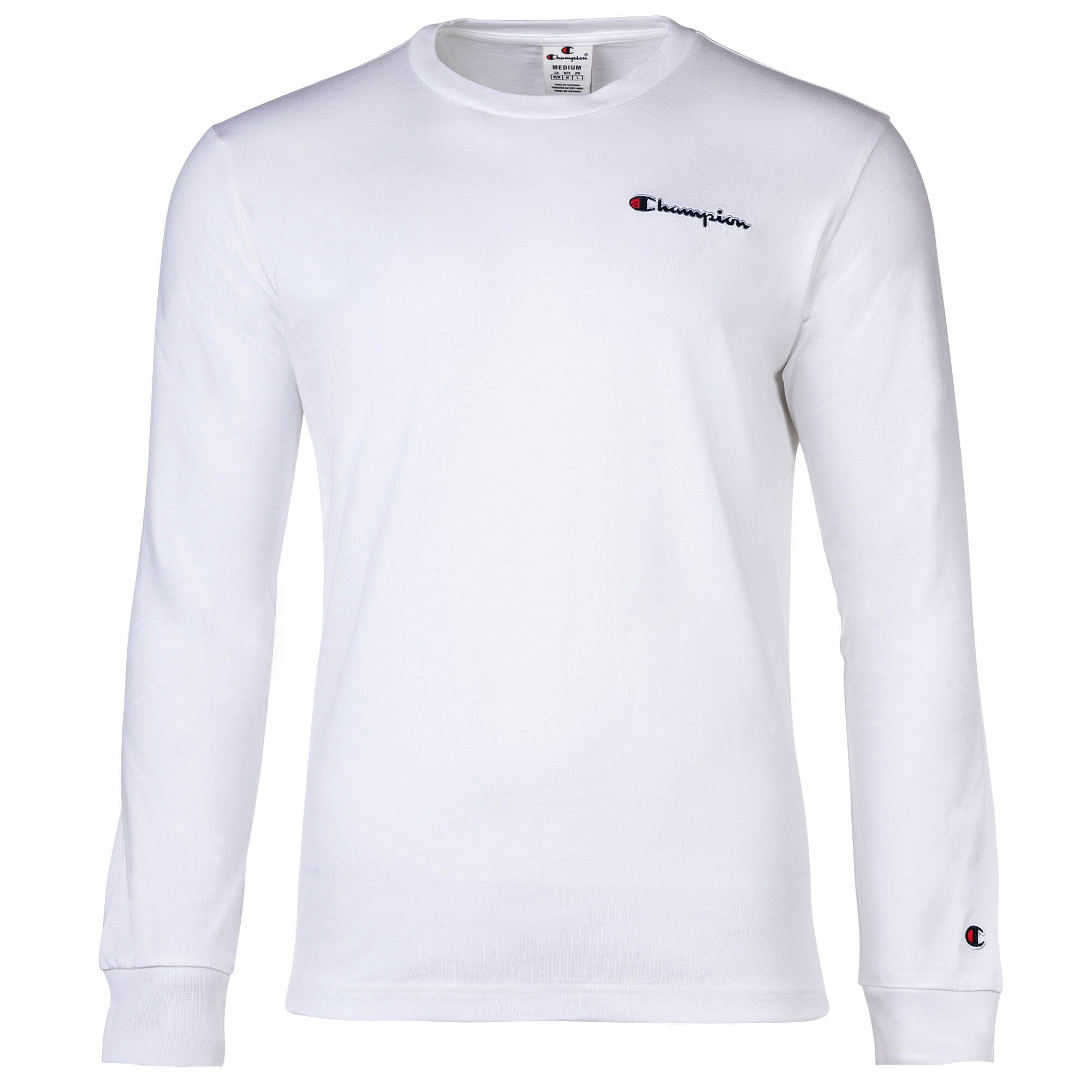 Champion T-Shirt Herren Langarmshirt - Longsleeve T-Shirt Weiß