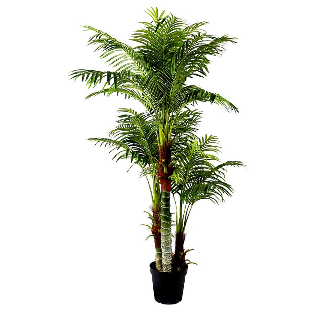 Kunstpalme Palme KP103 fertig Hoch, 180 Stämmen mit Palme Arnusa, 180cm 3 Topf Pflanze im cm, groß künstliche Höhe