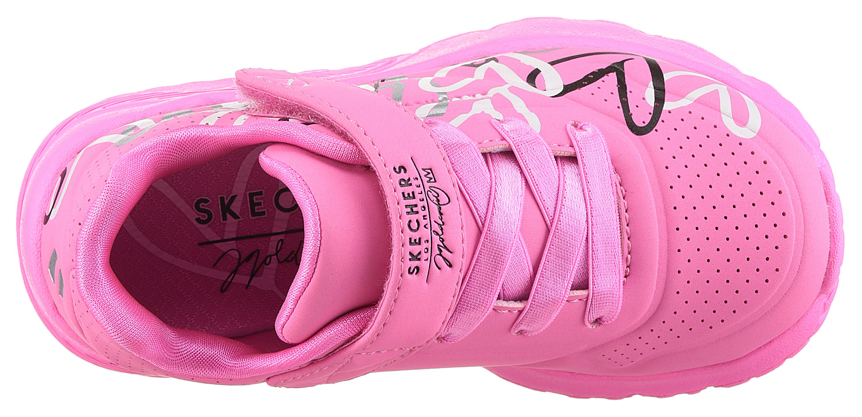 Skechers UNO LITE Sneaker Klettschuh mit bunten Herzen, Größenschablone zum Download