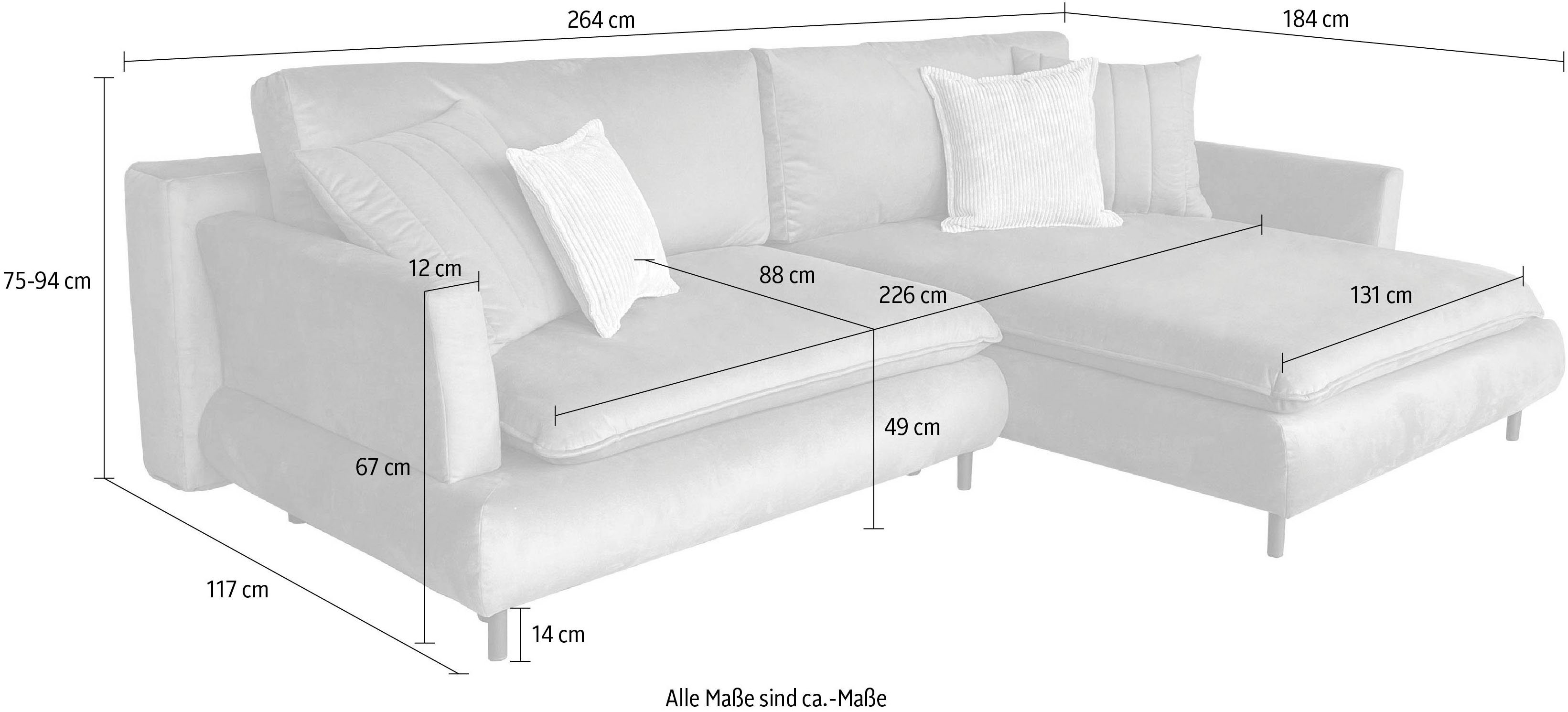 AB Nelson, Ecksofa anthrazit COLLECTION Bettfunktion und mit Bettkasten