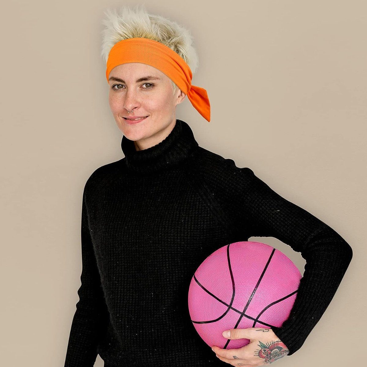Jormftte Boho Elastische khaki+rot+marine+orange+rosa+hellgrün Stirnband,Knoten Damen Wickeln Kopf Haarband Verdrehtes