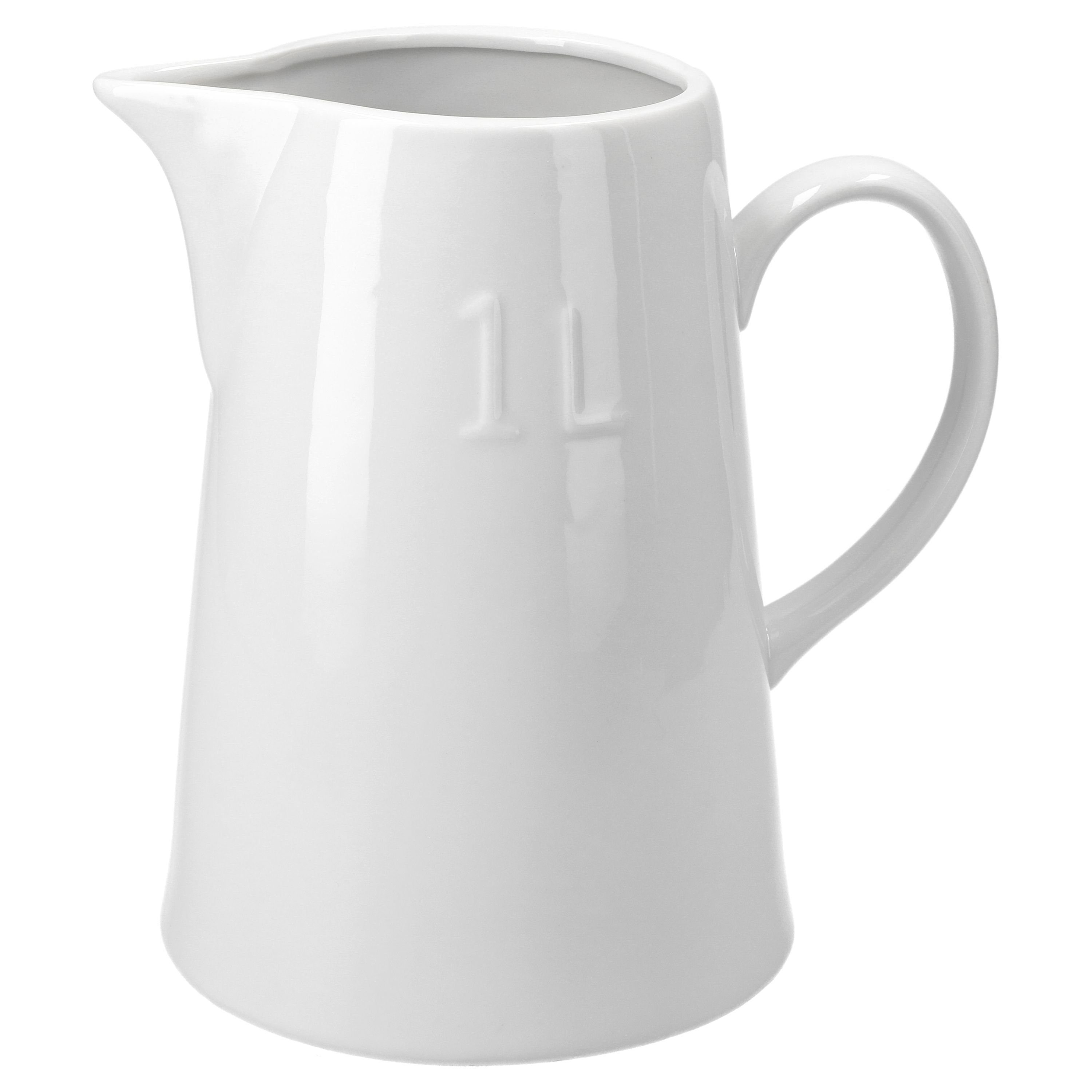 MamboCat Milchkanne Milchkanne 1 L Porzellan weiß 19 x 9,5cm Getränke servieren Gastro