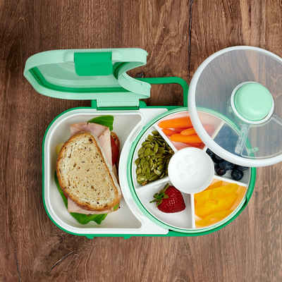 GoBeKids Lunchbox "GoBe Lunchbox", Auslaufsichere Lunchbox mit drehbarer Snackdose für viel Essenspaß