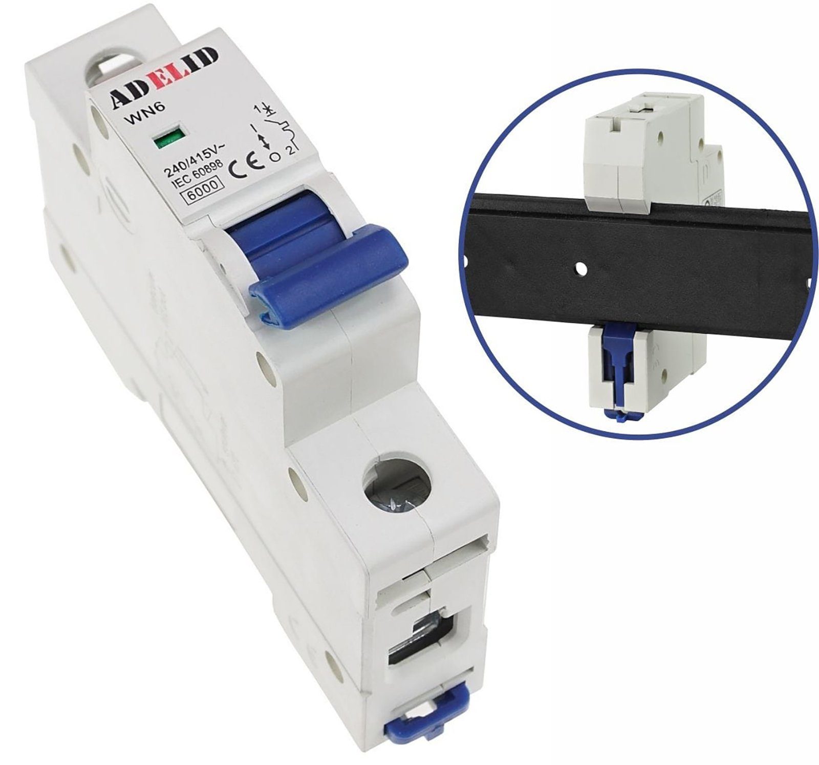 230/400V Leitungsschutzschalter ADELID LS-Schalter Sicherungsautomat B 16A 1-polig Schalter, AC