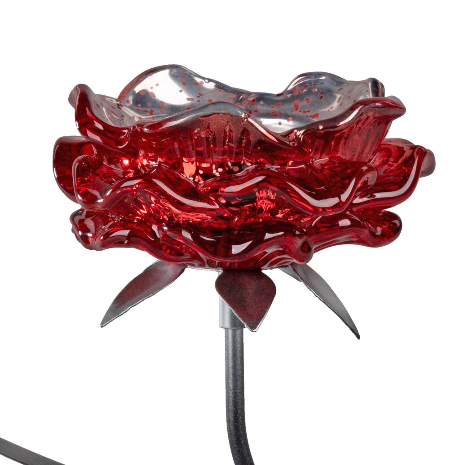 formano Windlicht Blüten, Höhe: 14.5cm, Farbe: Rot, Motiv: Blüte