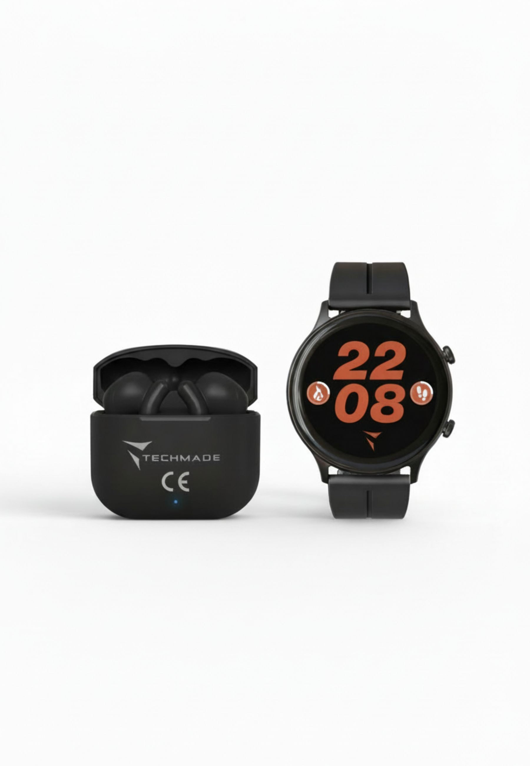 Techmade Dynamic 2 Smartwatch – Bundle mit Kopfhörern Smartwatch Set