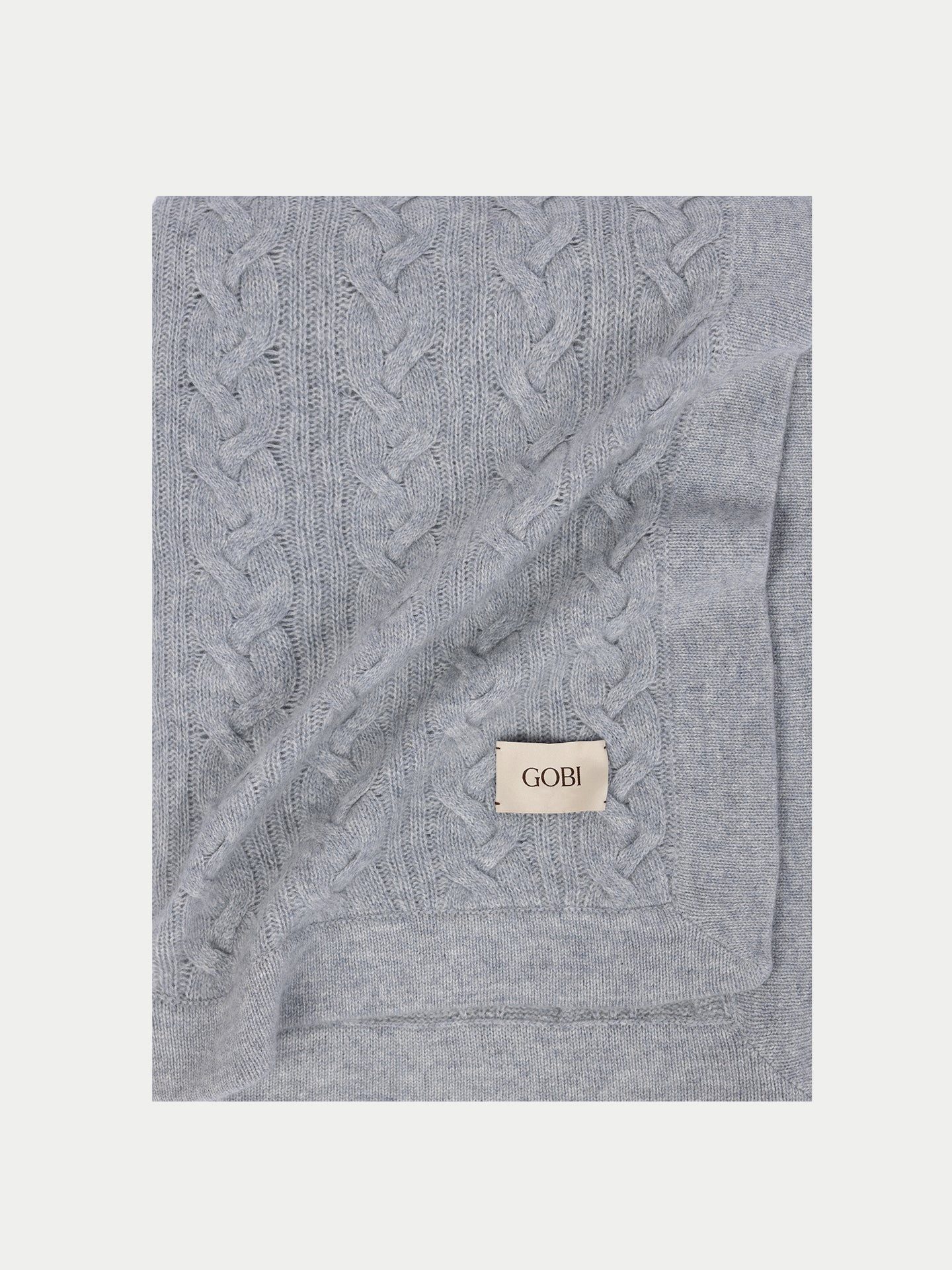 Wolldecke Decke mit Zopfmuster, GOBI Cashmere