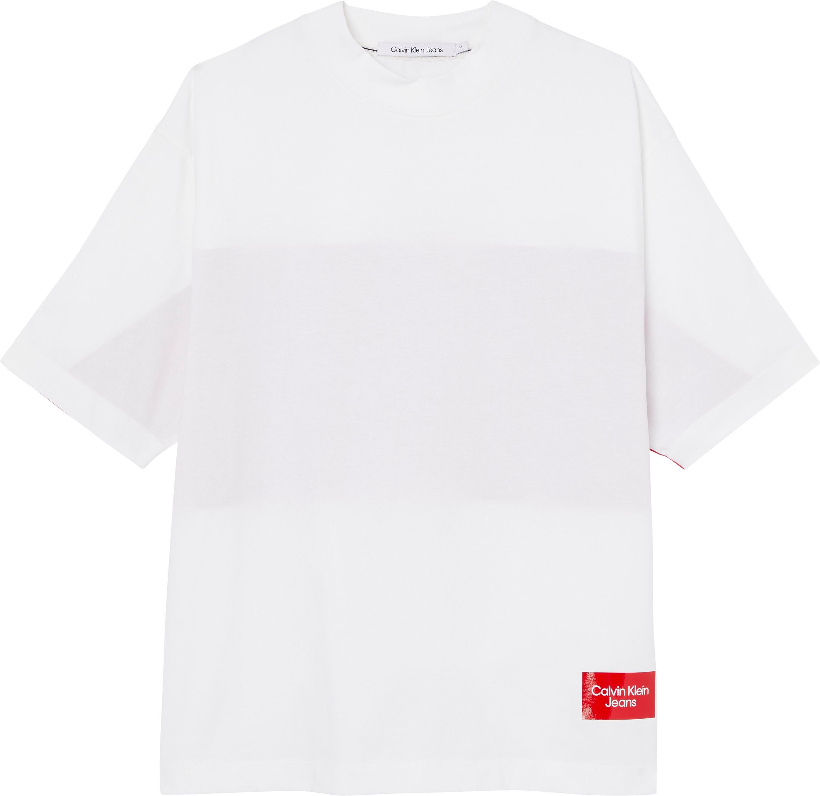 Jeans Rundhalsausschnitt T-Shirt LOGO TEE Klein Calvin Bright COLORBLOCK mit White BOLD
