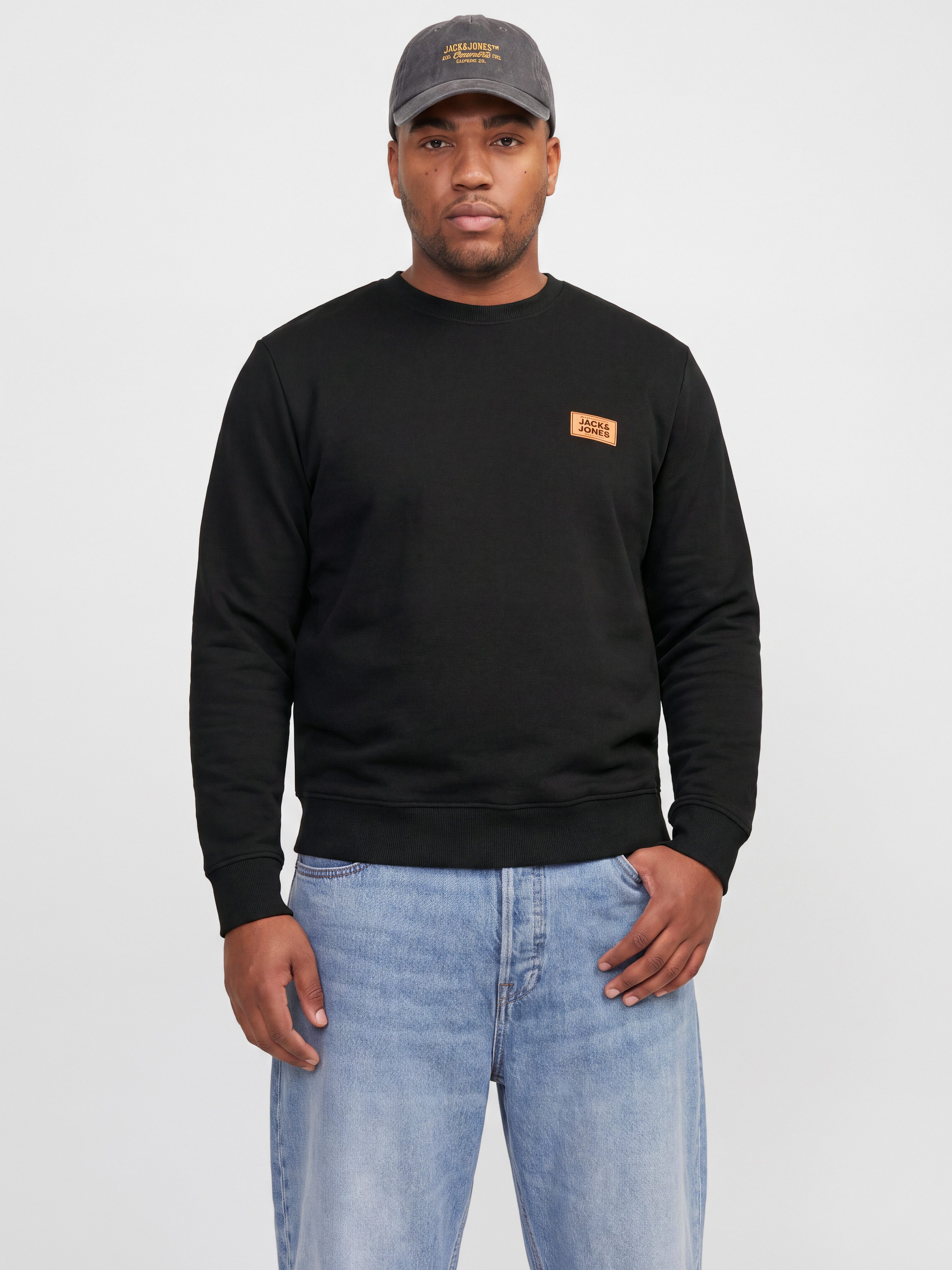 Jack & Jones PlusSize Sweatshirt JJRUSH SWEAT CREW NECK PLS Baumwollmischung, normal geschnitten
