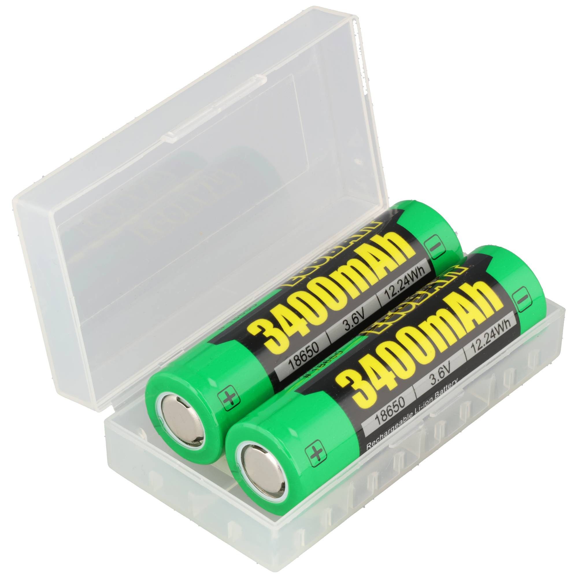 PICHLER Li-Ion Akku 18650 Flattop 3400 – 3,7 V / 3400mAh, 65,2x18,3mm, 2er-Pa Akku 3400 mAh (3,7 V)