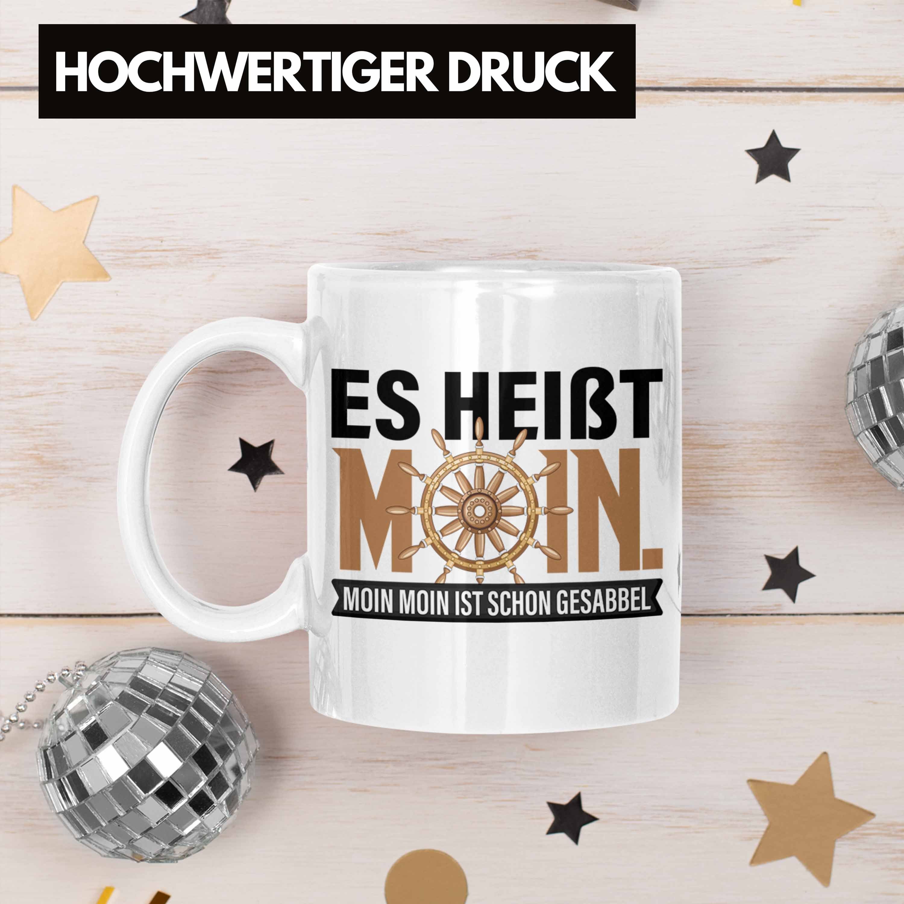 Trendation Tasse Gesabbel Moin Weiss Hamburg Norddeutsche Moin für Moin Tasse Geschenk
