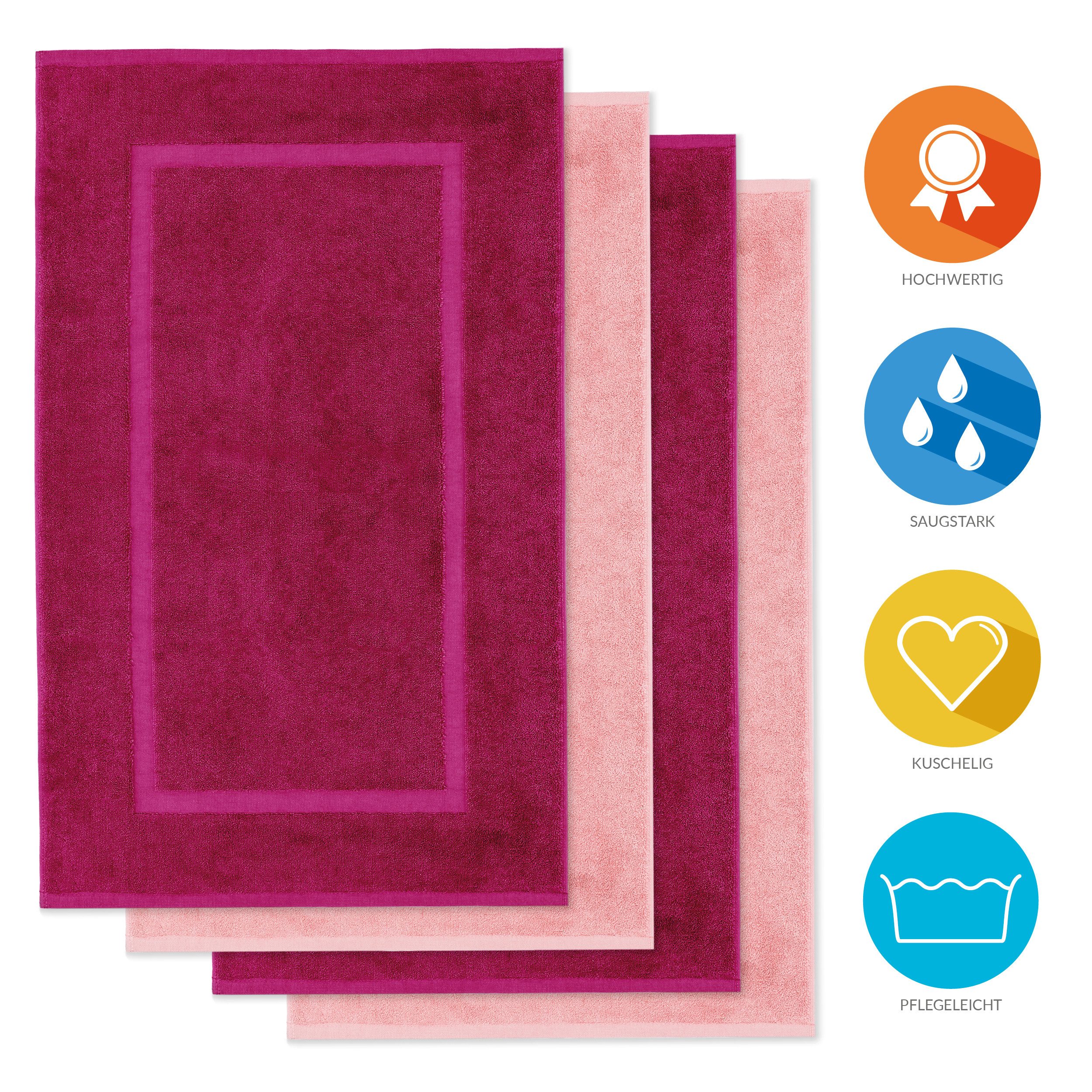 Lavea Badematte 4er Set Badeteppiche Elena Frottee 50x80 cm Badvorleger, 10 günstig online kaufen