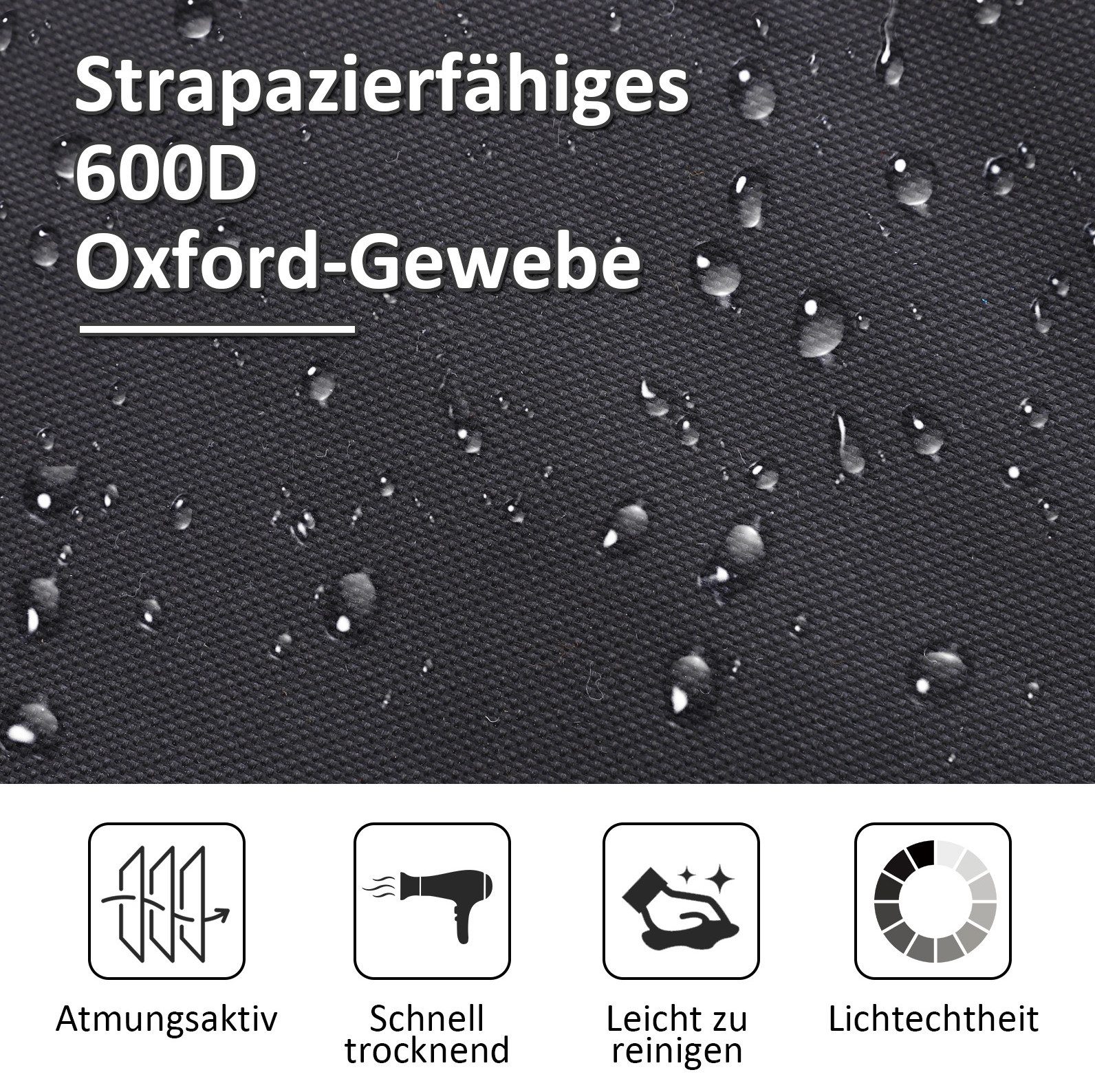 MODFU Feldbett faltbar 190x68x52 cm Campingbett Oxford Schwarz (Packung, 1-St., Faltbett als Schlafliege für Reisen und Outdoor Aktivitäten) Klappbett mit Tragetasche für Camping Outdoor Freizeit
